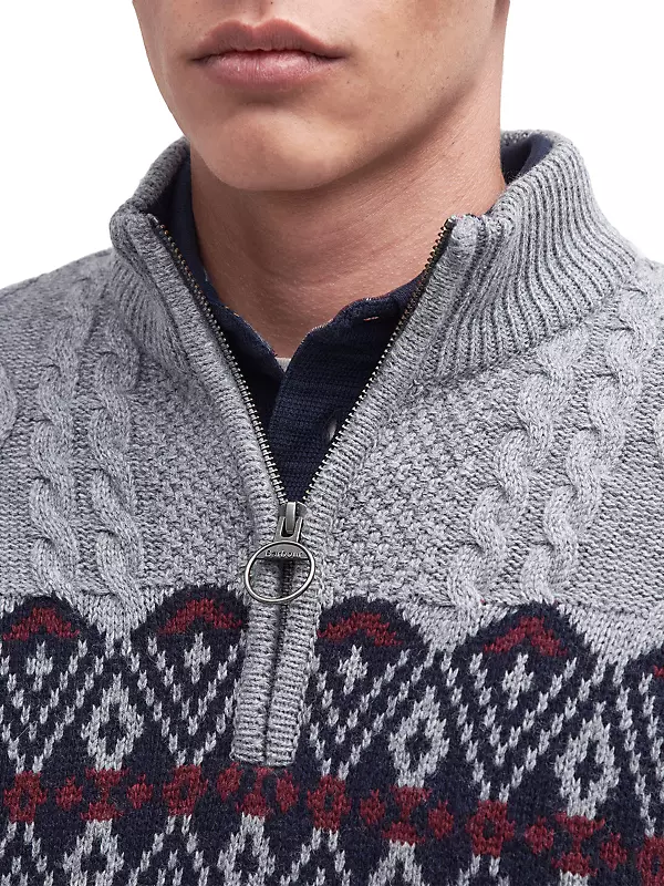 Shop Barbour Alwinton Cable-Knit Half-Zip Sweater | Saks Fifth Avenue
