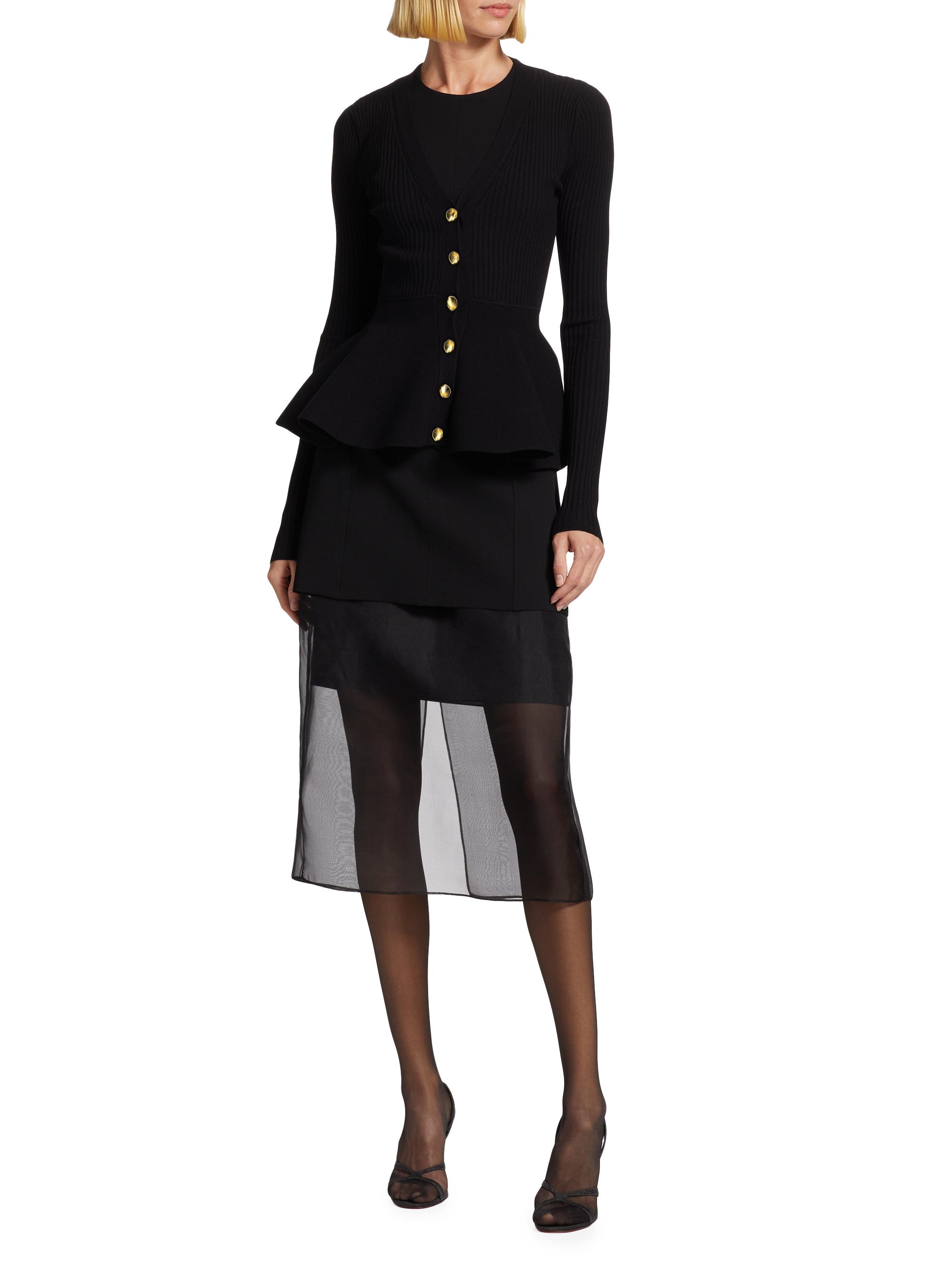 Jason Wu Collection V-Neck Peplum Cardigan | Saks Fifth Avenue