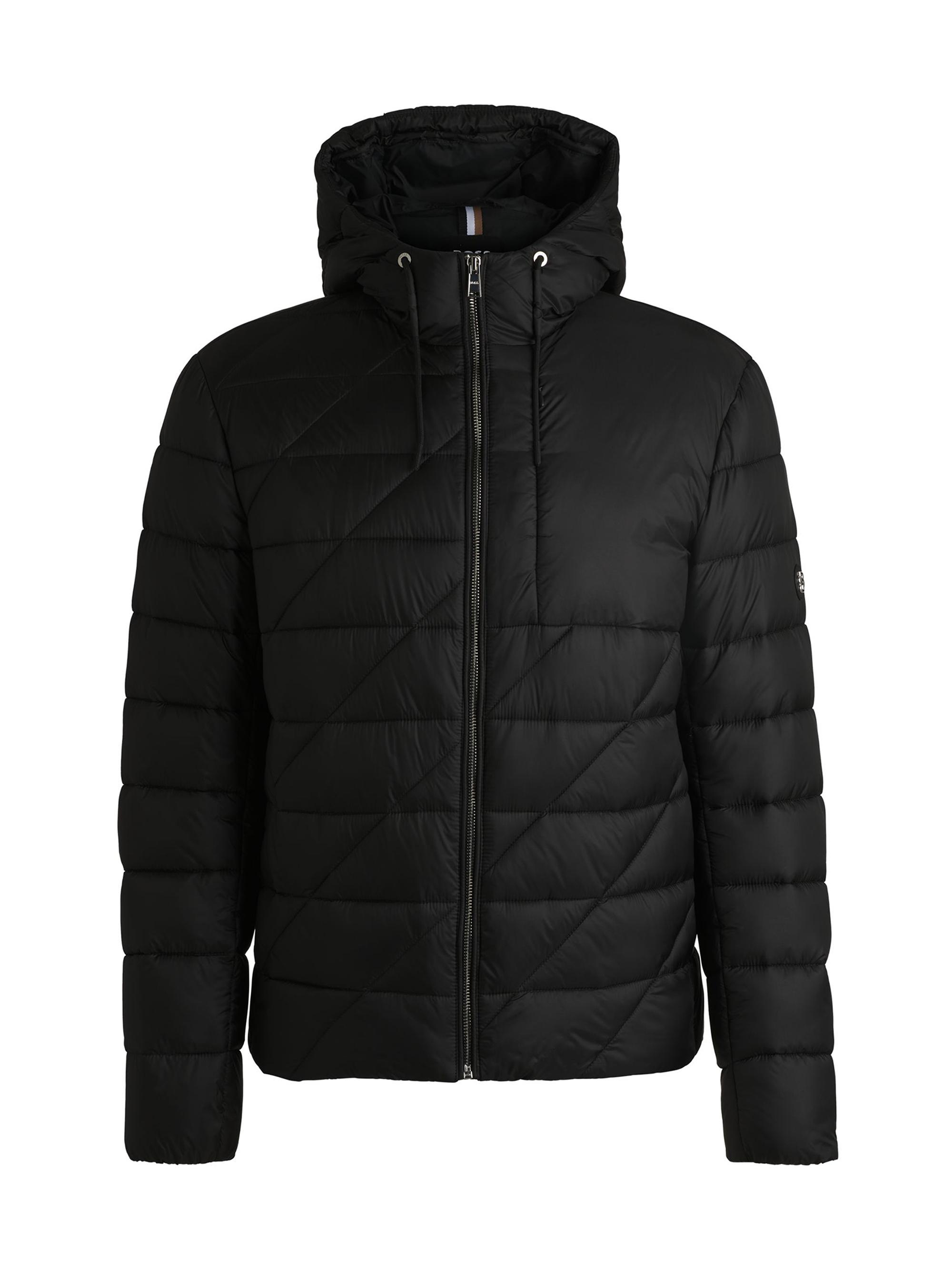 BOSS Men's Water Repellent Jacket with Double B Monogram - Black