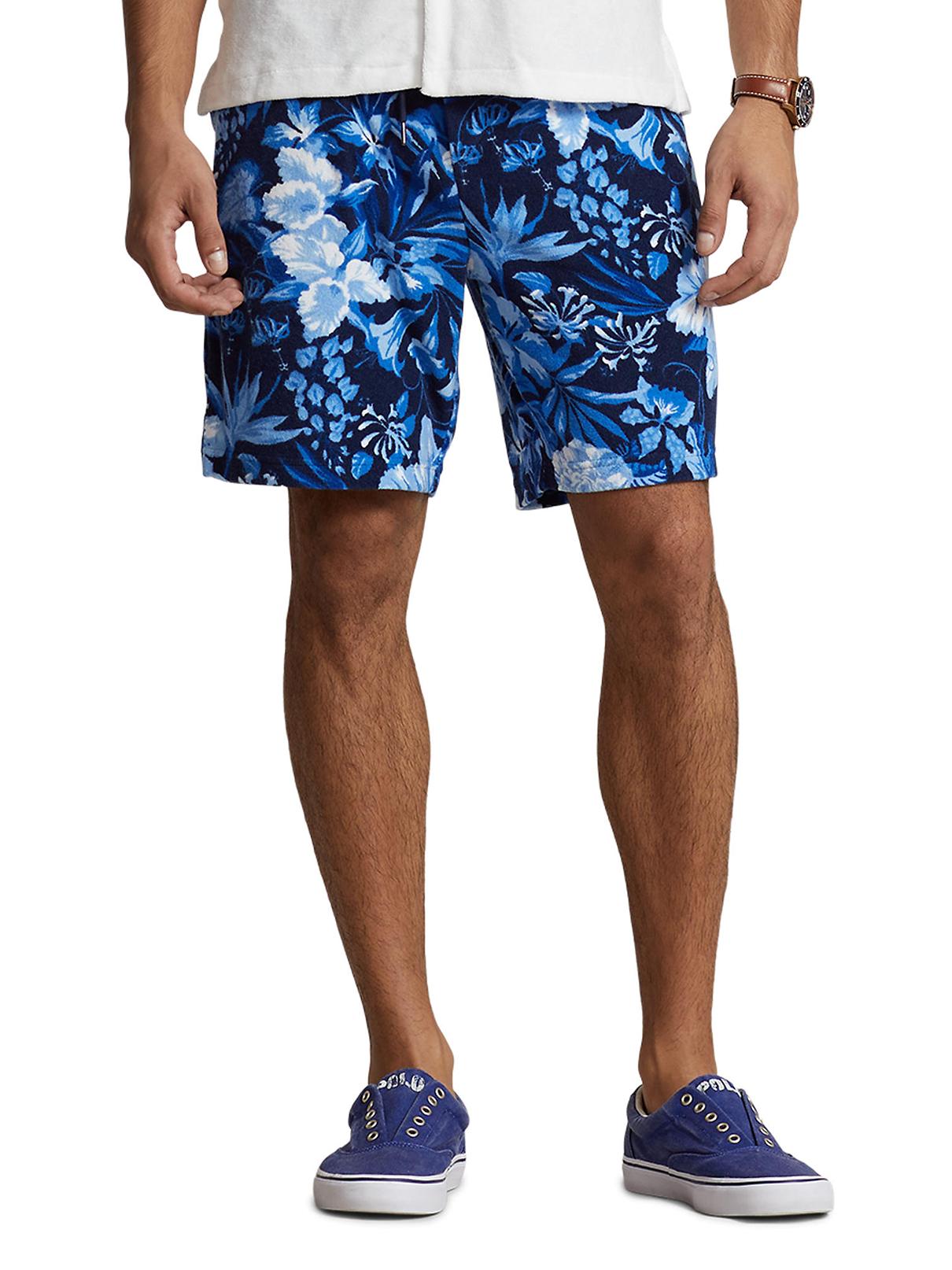 Polo Ralph Lauren Men's Cotton Terry Athletic Shorts - Jardin Floral Navy