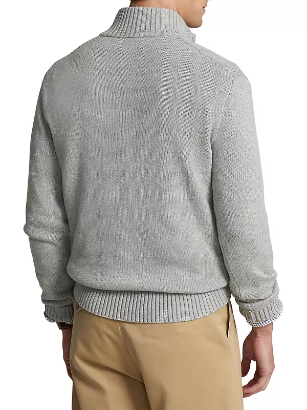 Shop Polo Ralph Lauren Knit Cotton Quarter-Zip Pullover