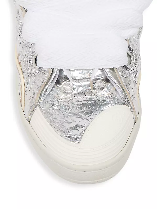 Shop Lanvin Curb Metallic-Effect Low-Top Sneakers | Saks Fifth Avenue