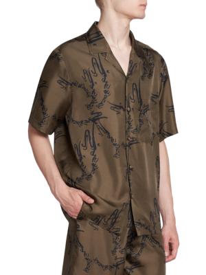 Nanushka Camp embroidered shirt - Brown