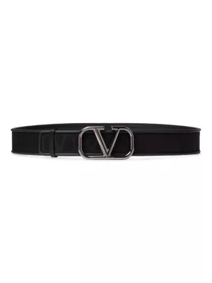 Valentino Garavani Toile Iconographe logo-buckle belt - Black