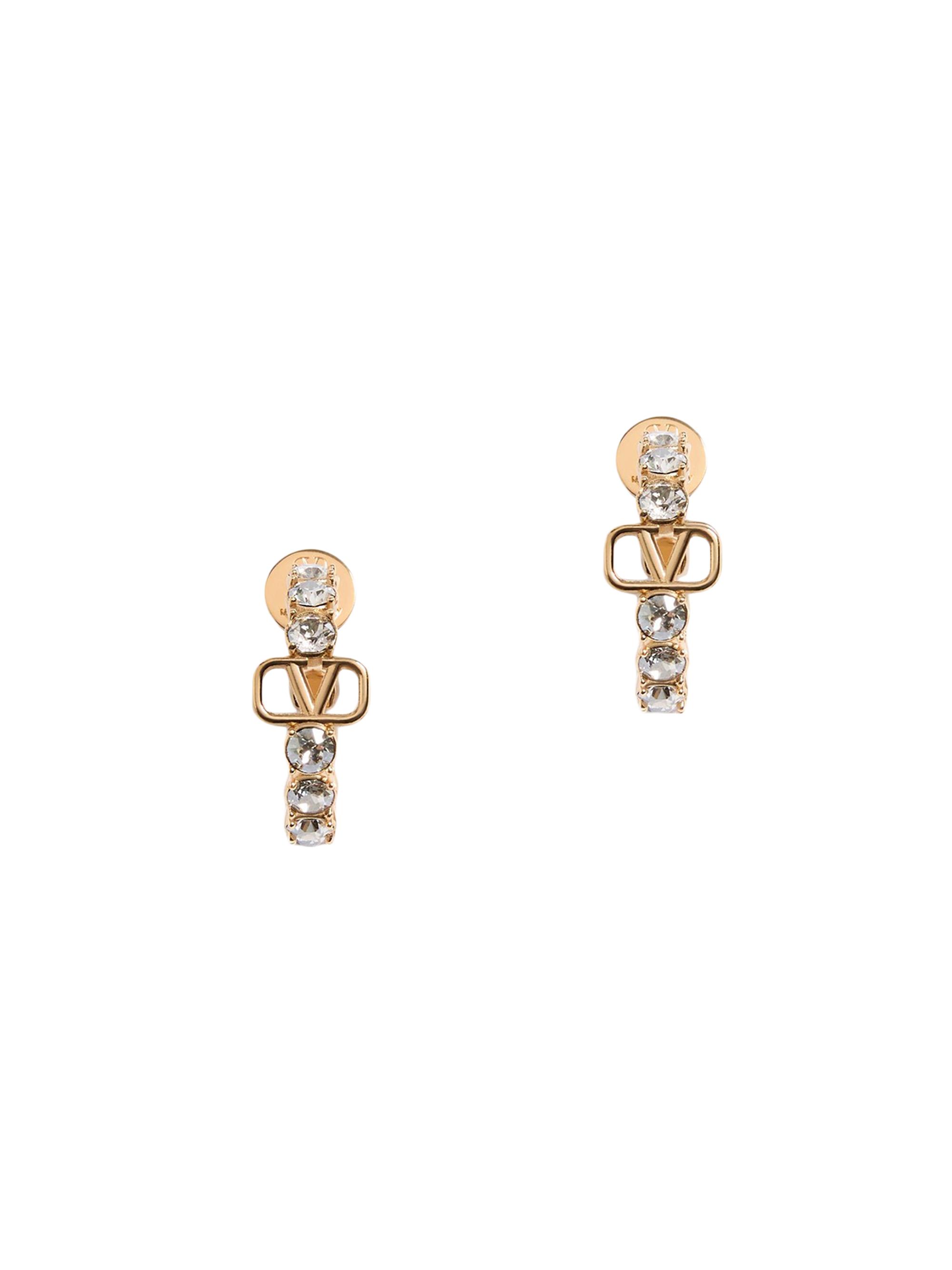 Valentino Garavani Women's VLogo Signature Metal and Swarovski Crystal Earrings - Gold