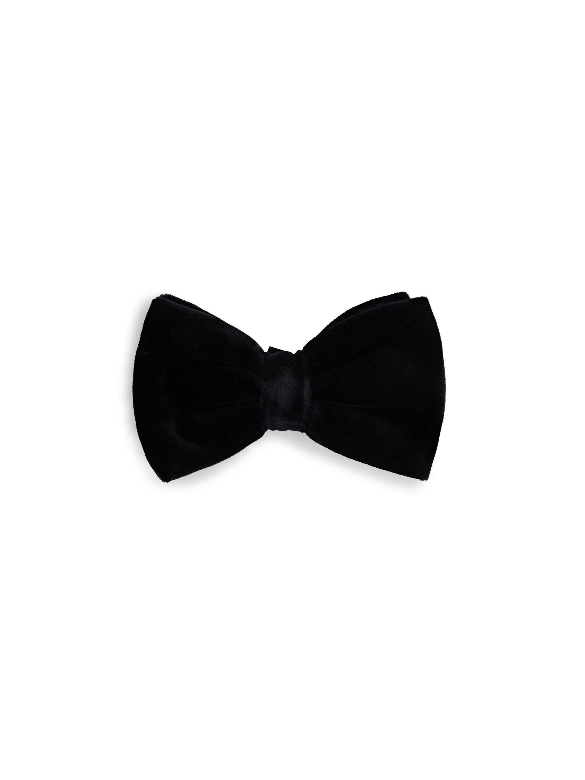 BOSS Men's Pre Tied Bow Tie in Cotton Velvet - Black