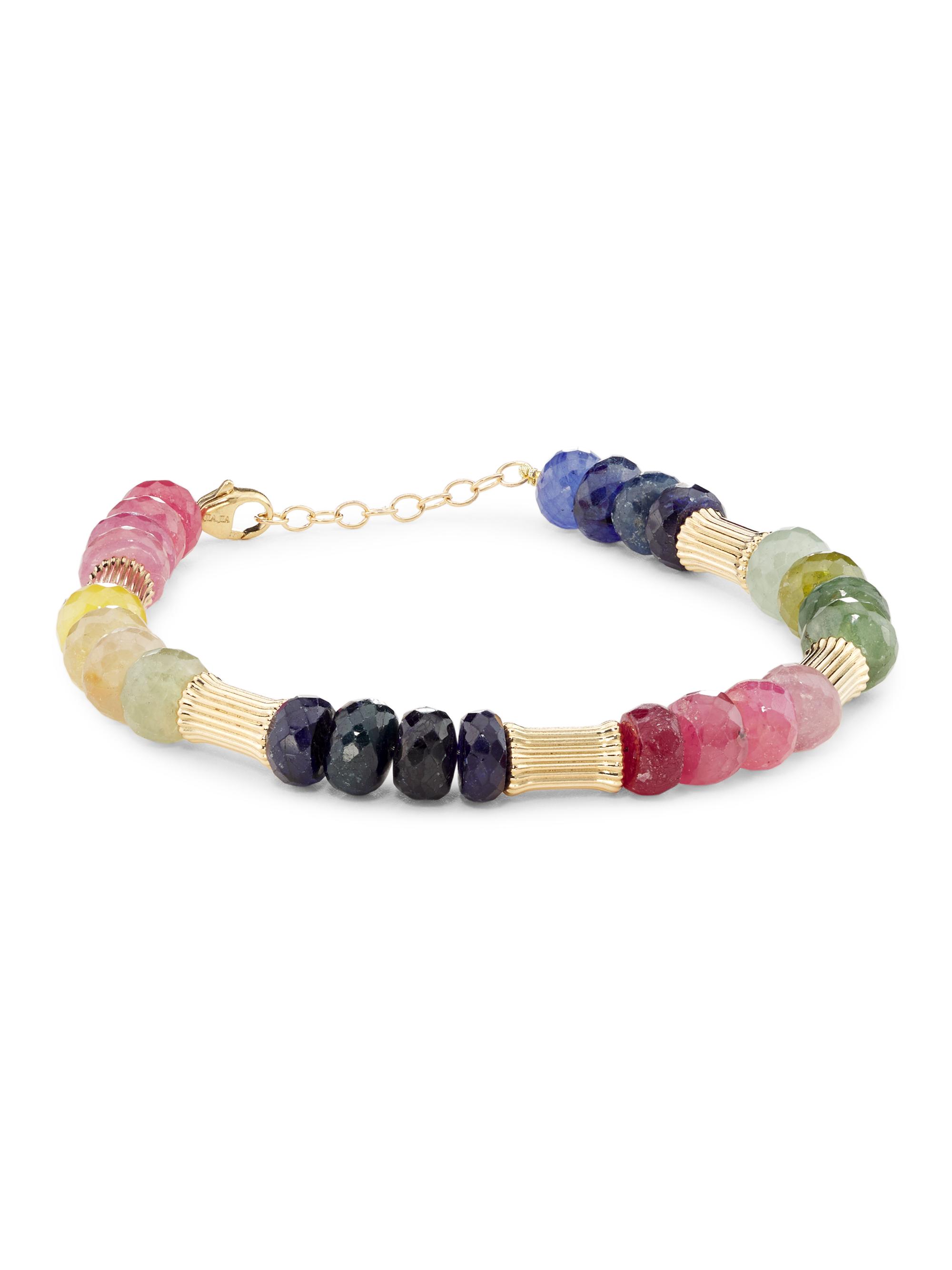Jia Jia Women's Arizona 14K Yellow Gold & Rainbow Sapphire Beaded Bracelet