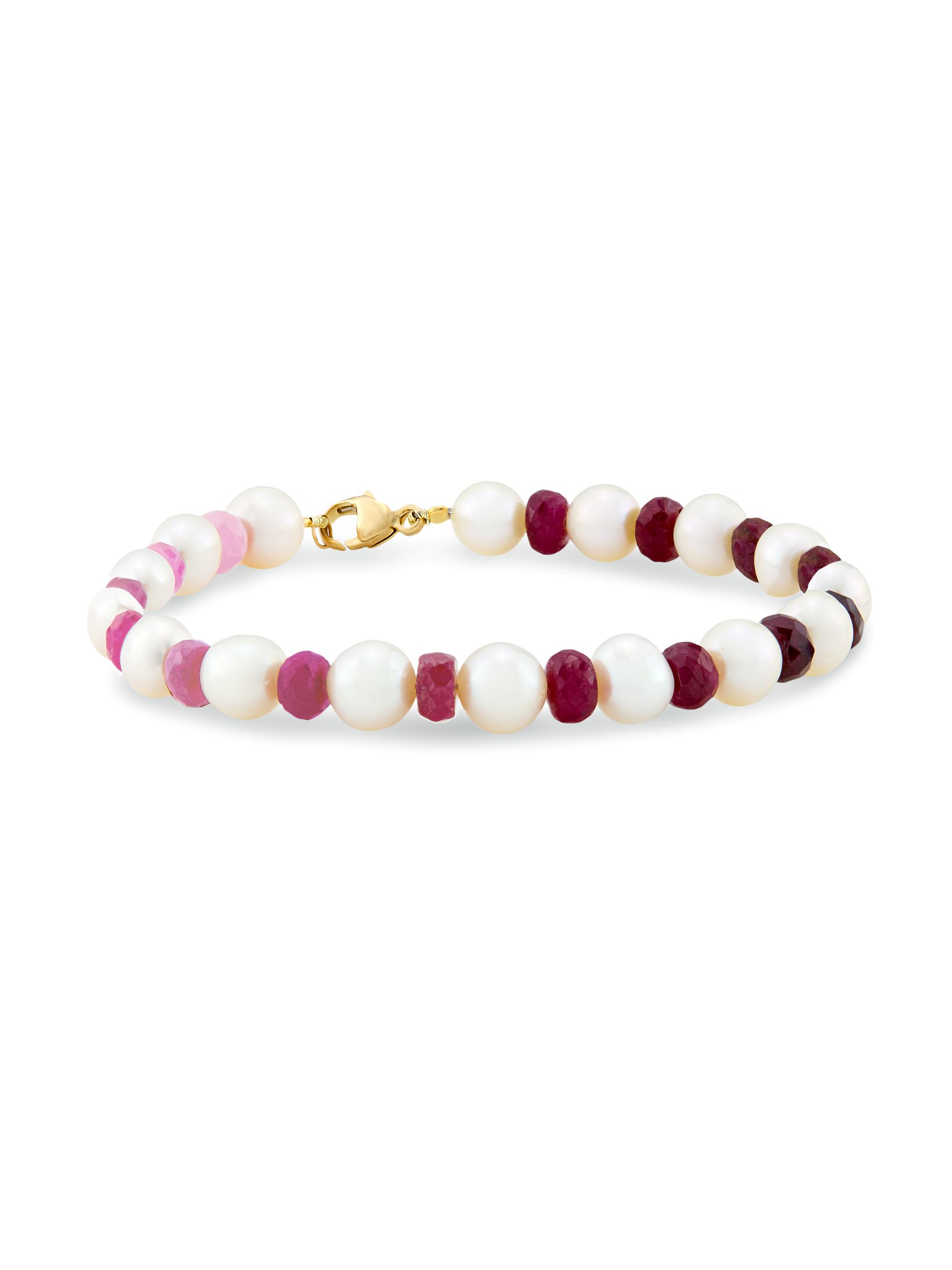 Jia Jia Women's Arizona 14K Yellow Gold, Ruby & Natural Pearl Bracelet - Ruby Pearl