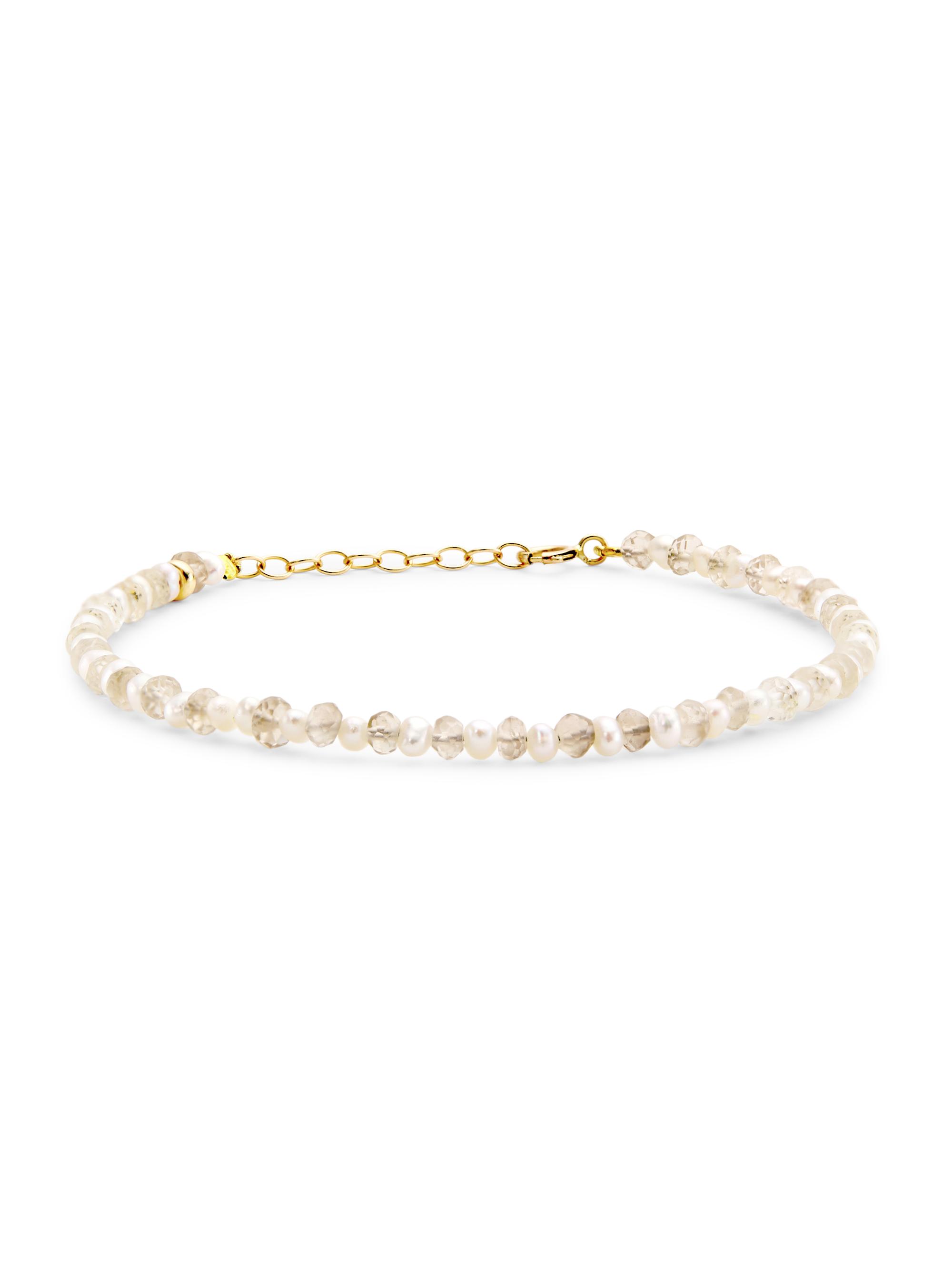 Jia Jia Women's Birthstone 14K Yellow Gold & Gemstone Beaded Bracelet - April