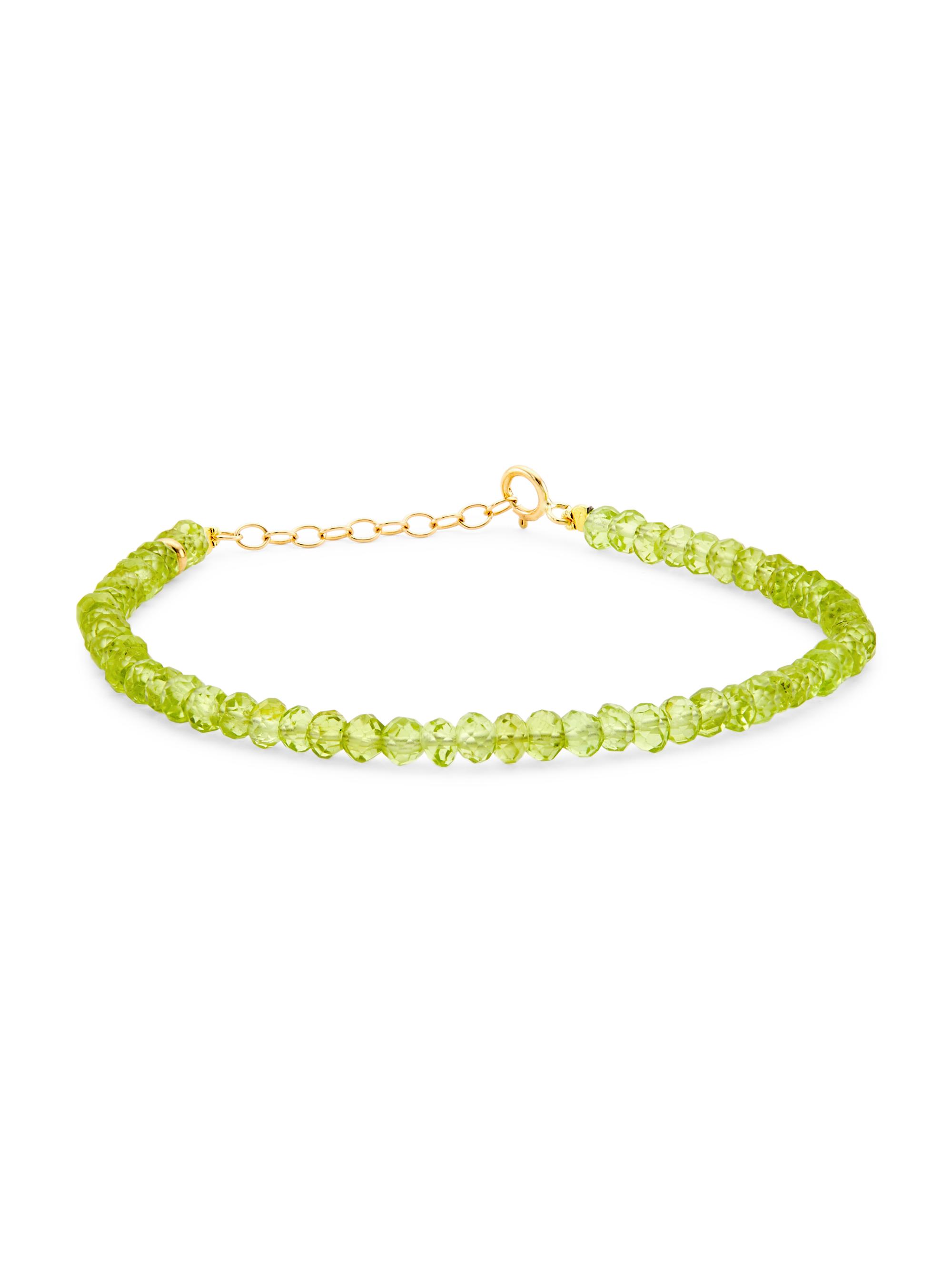 Jia Jia Women's Birthstone 14K Yellow Gold & Gemstone Beaded Bracelet - August