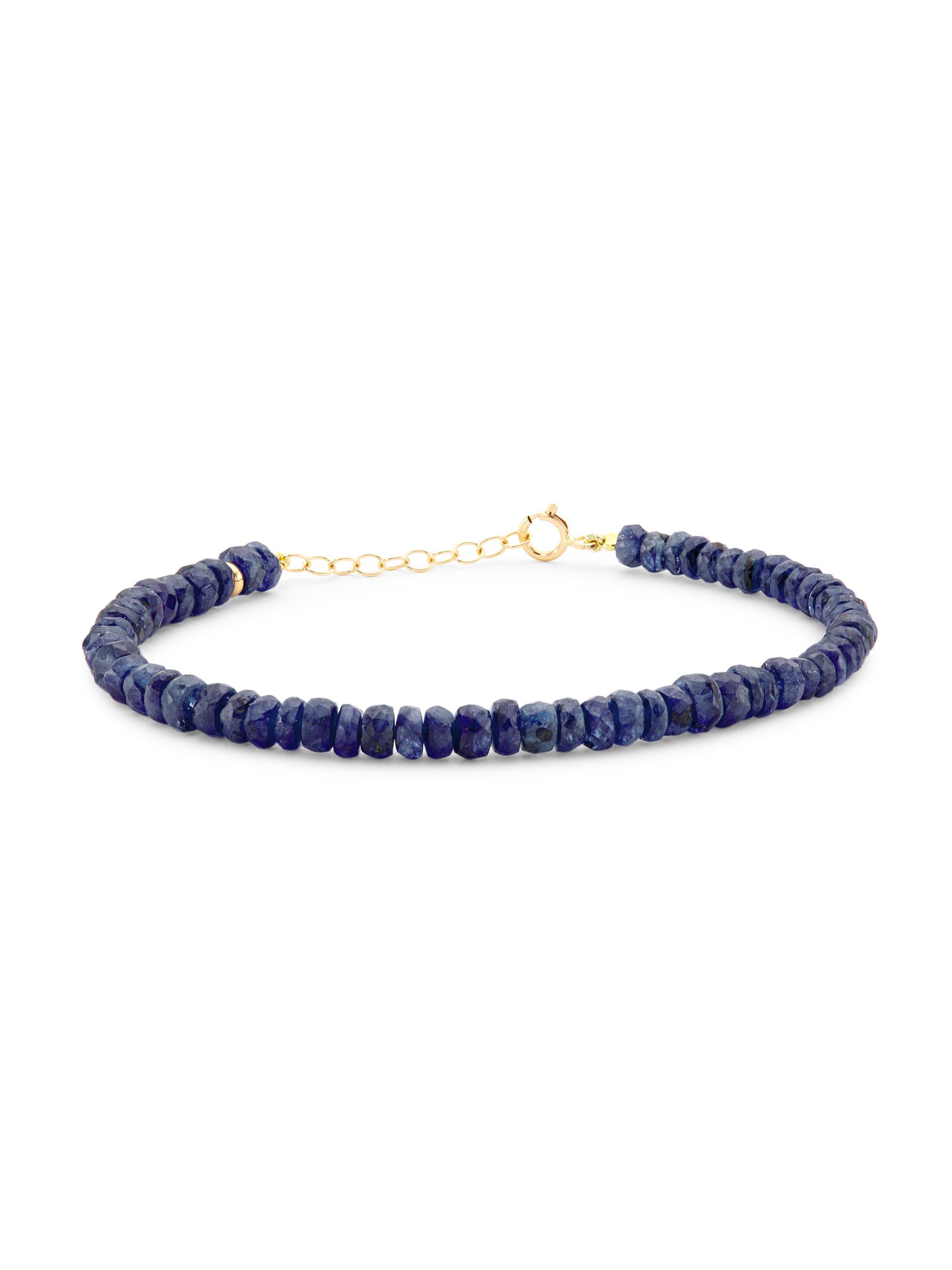 Jia Jia Women's Birthstone 14K Yellow Gold & Gemstone Beaded Bracelet - September