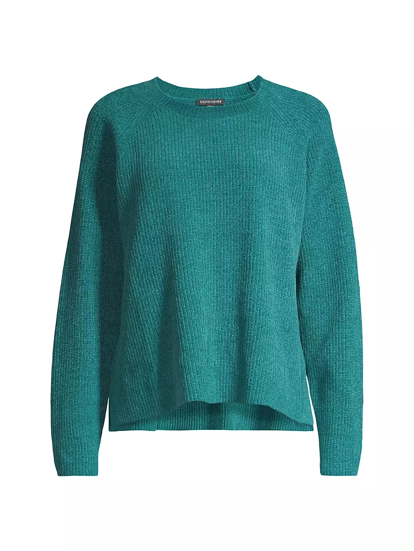Shop Eileen Fisher Cotton Crewneck Fisherman Sweater