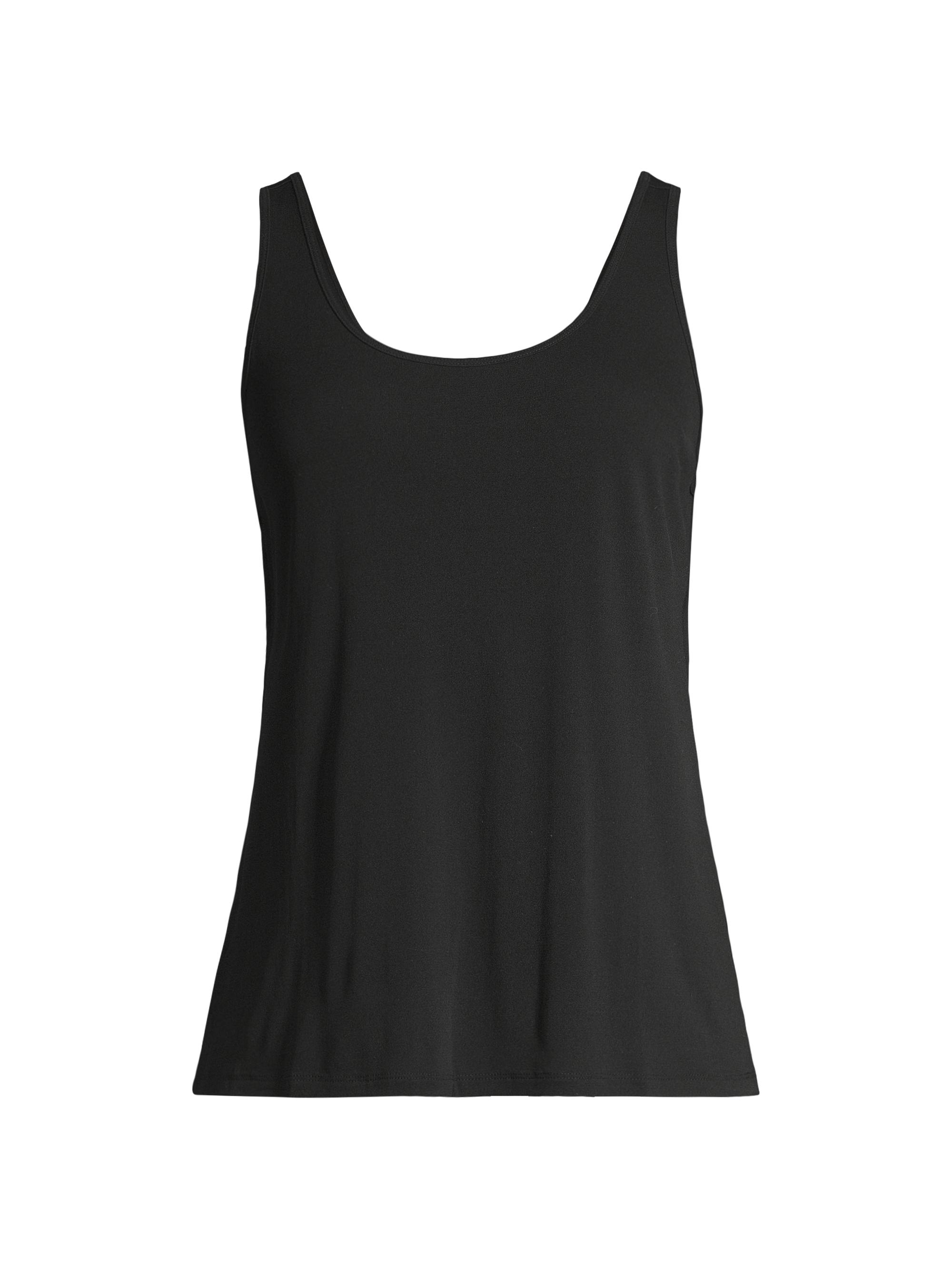 Eileen Fisher Women's Scoopneck Silk Slim Tank - Black