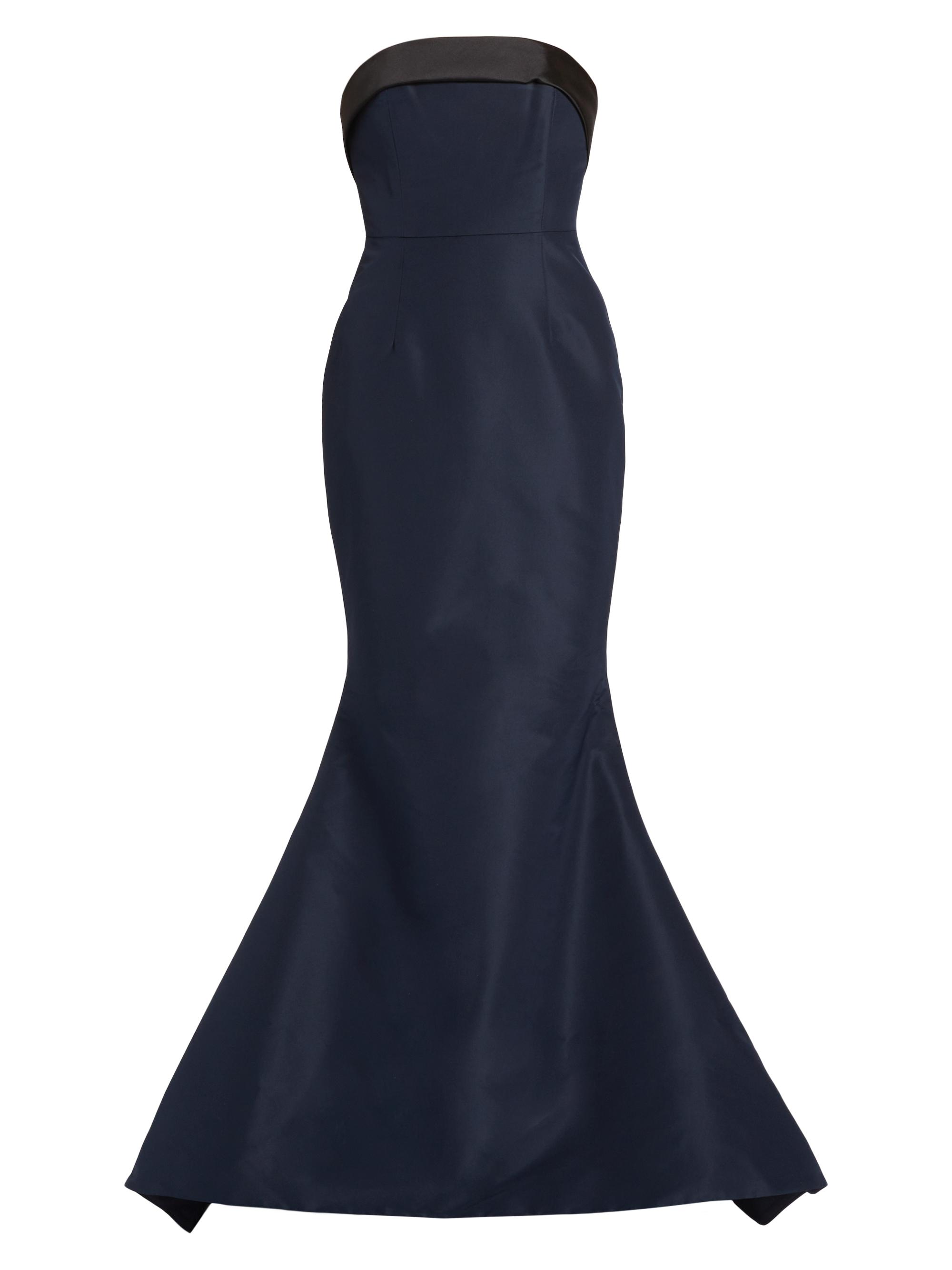 Alexia María Women's Chloe Silk Mermaid Gown - Silk Faille Navy