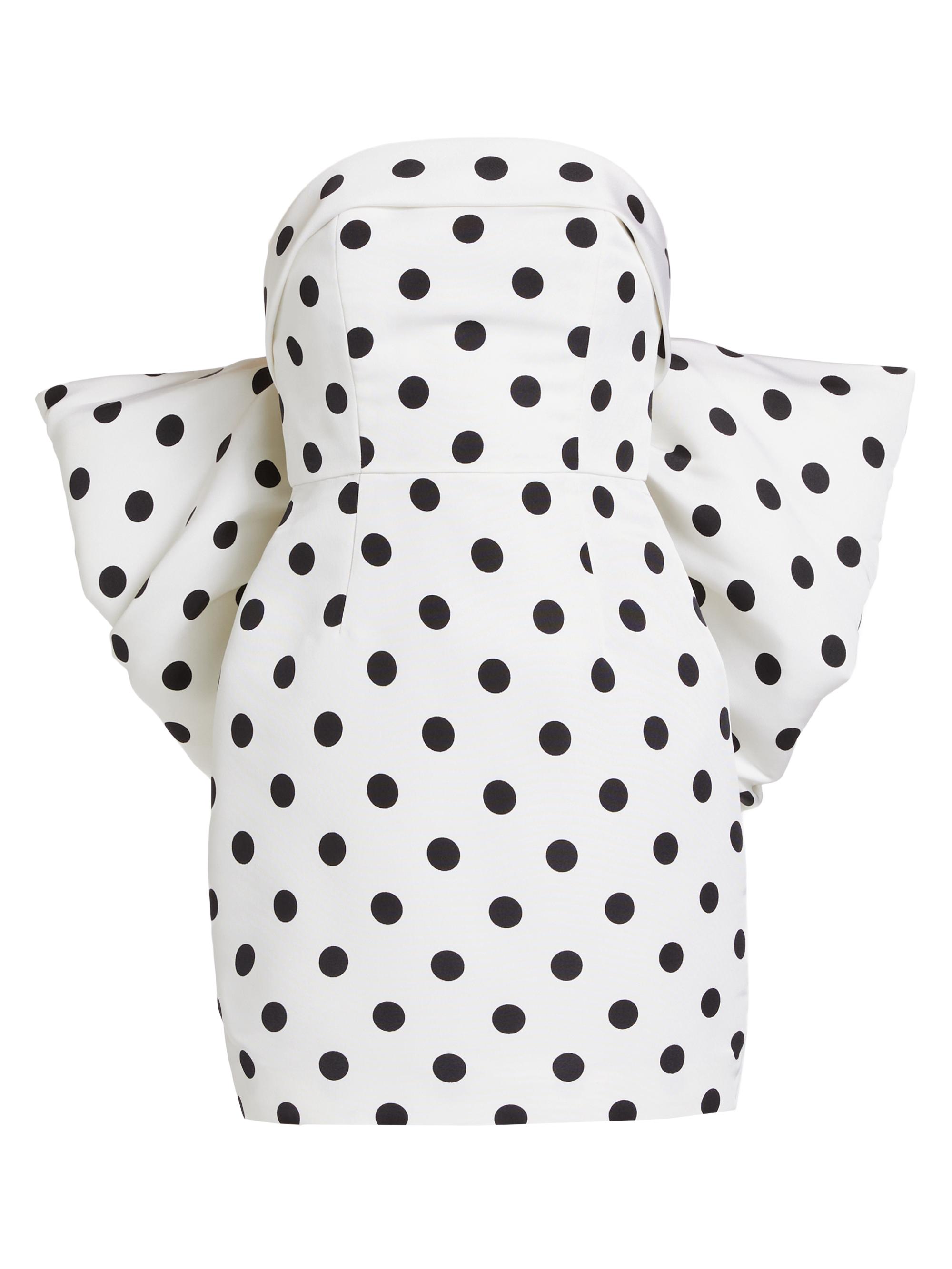 Alexia María Women's Margot Polka Dot Silk Minidress - White With Black Polka Dot