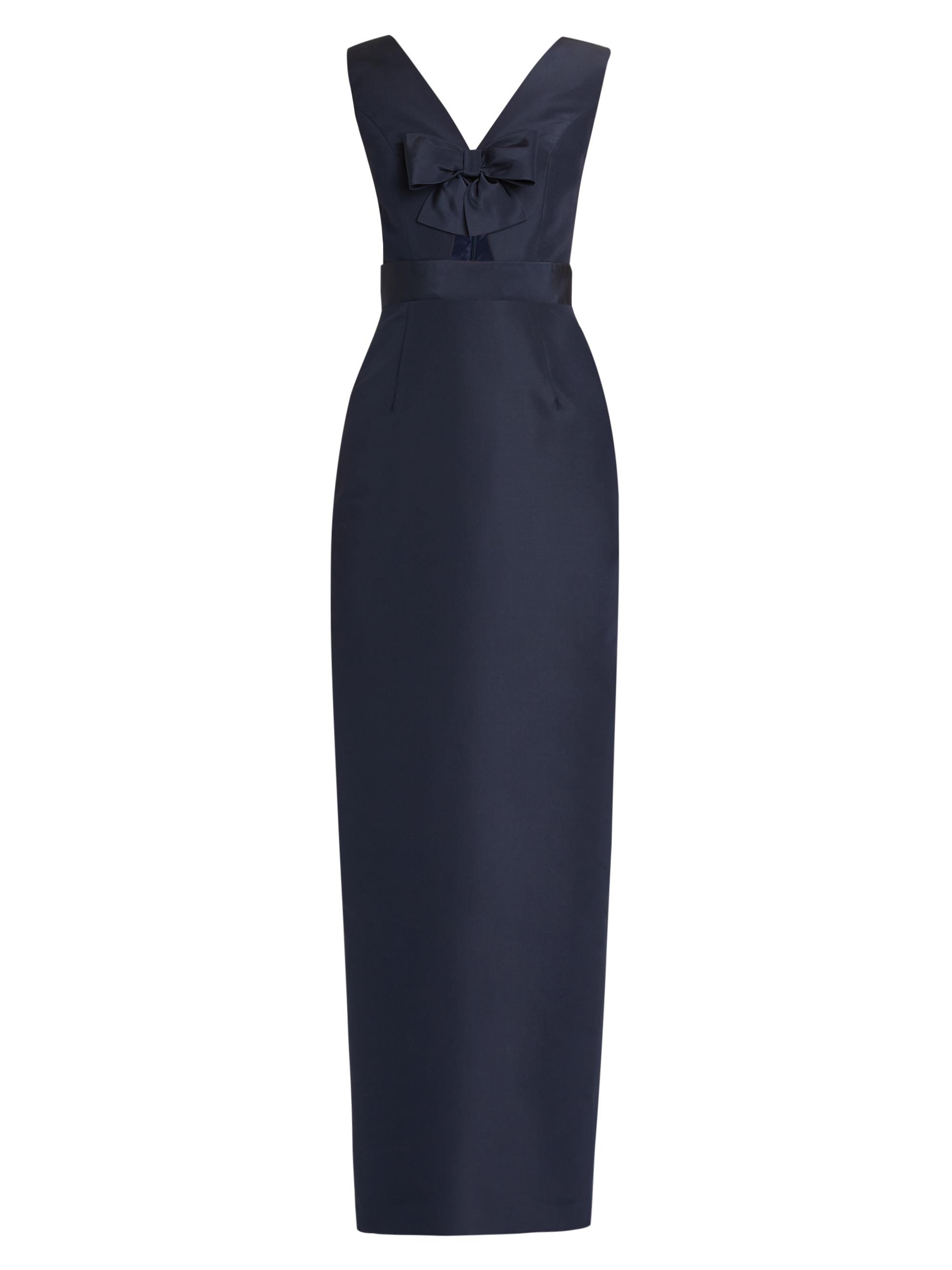 Alexia María Women's Claire Silk Sleeveless Column Gown - Navy