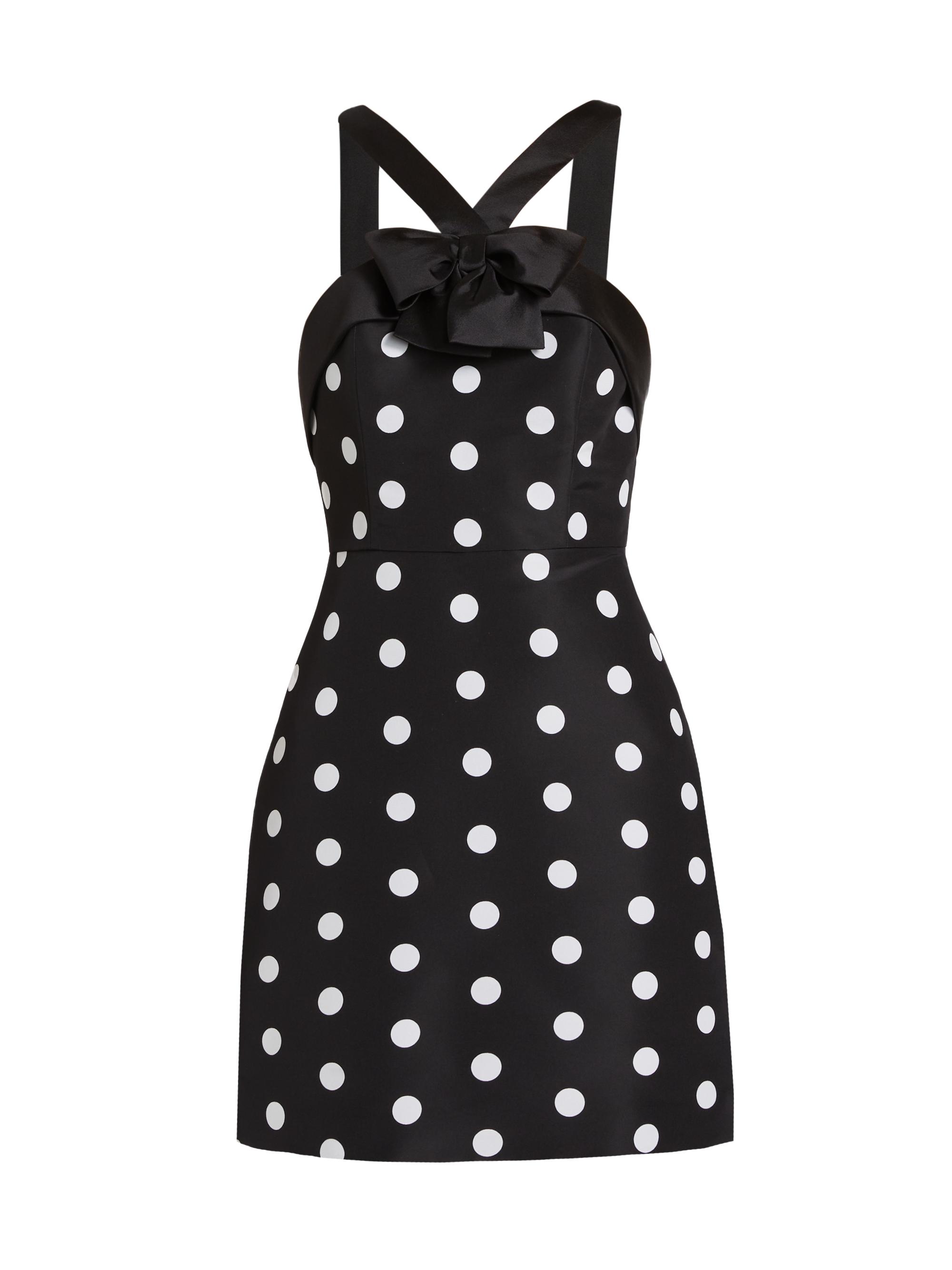 Alexia María Women's Colette Polka Dot Silk Minidress - Black With White Polka Dot