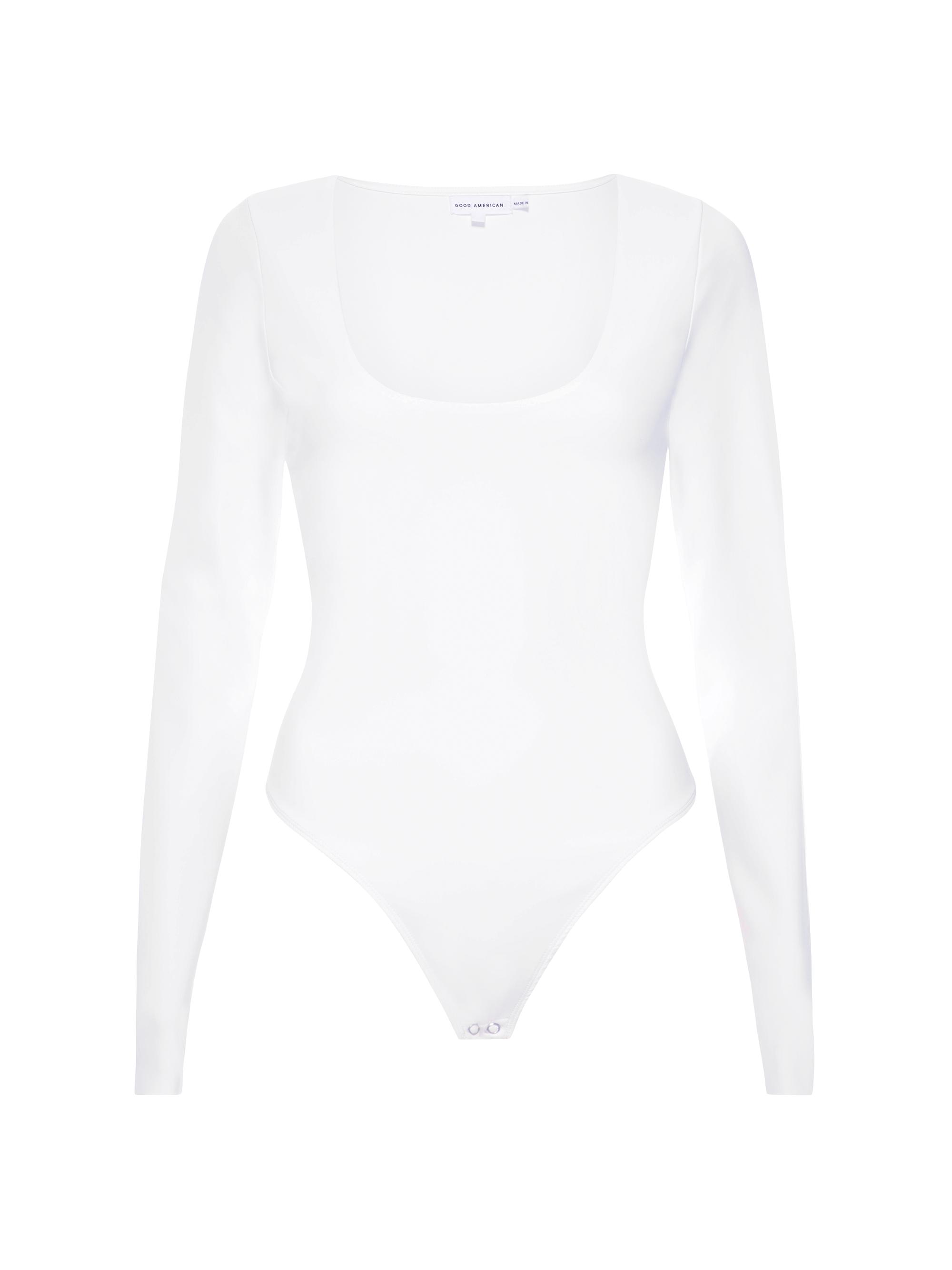 Good American Women's Sculpting Scoopneck Bodysuit - White