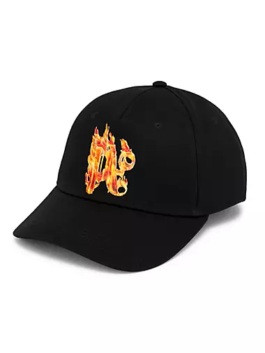 Burning Logo-Embroidered Cotton Baseball Cap