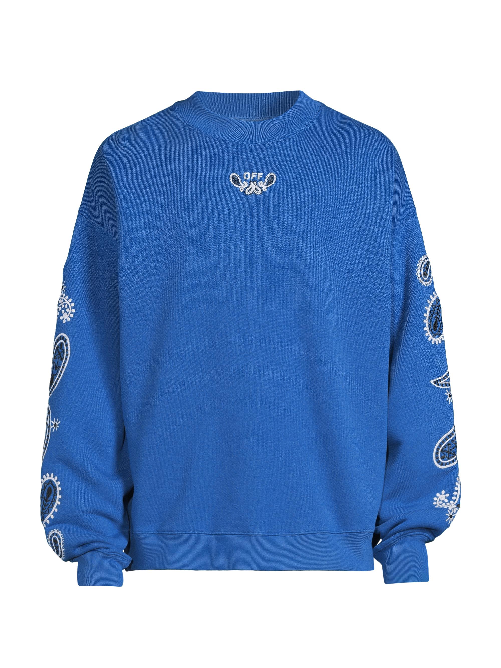 Off-White Men's Bandana Arrow Skate Cotton Sweatshirt - Nautical Blue