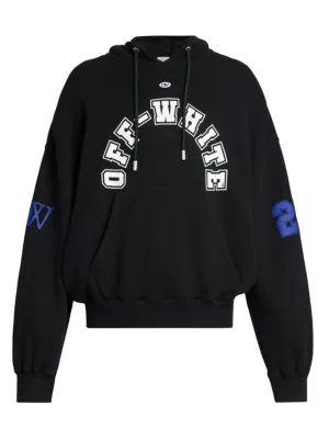 Off-White OW logo-print cotton hoodie - Black