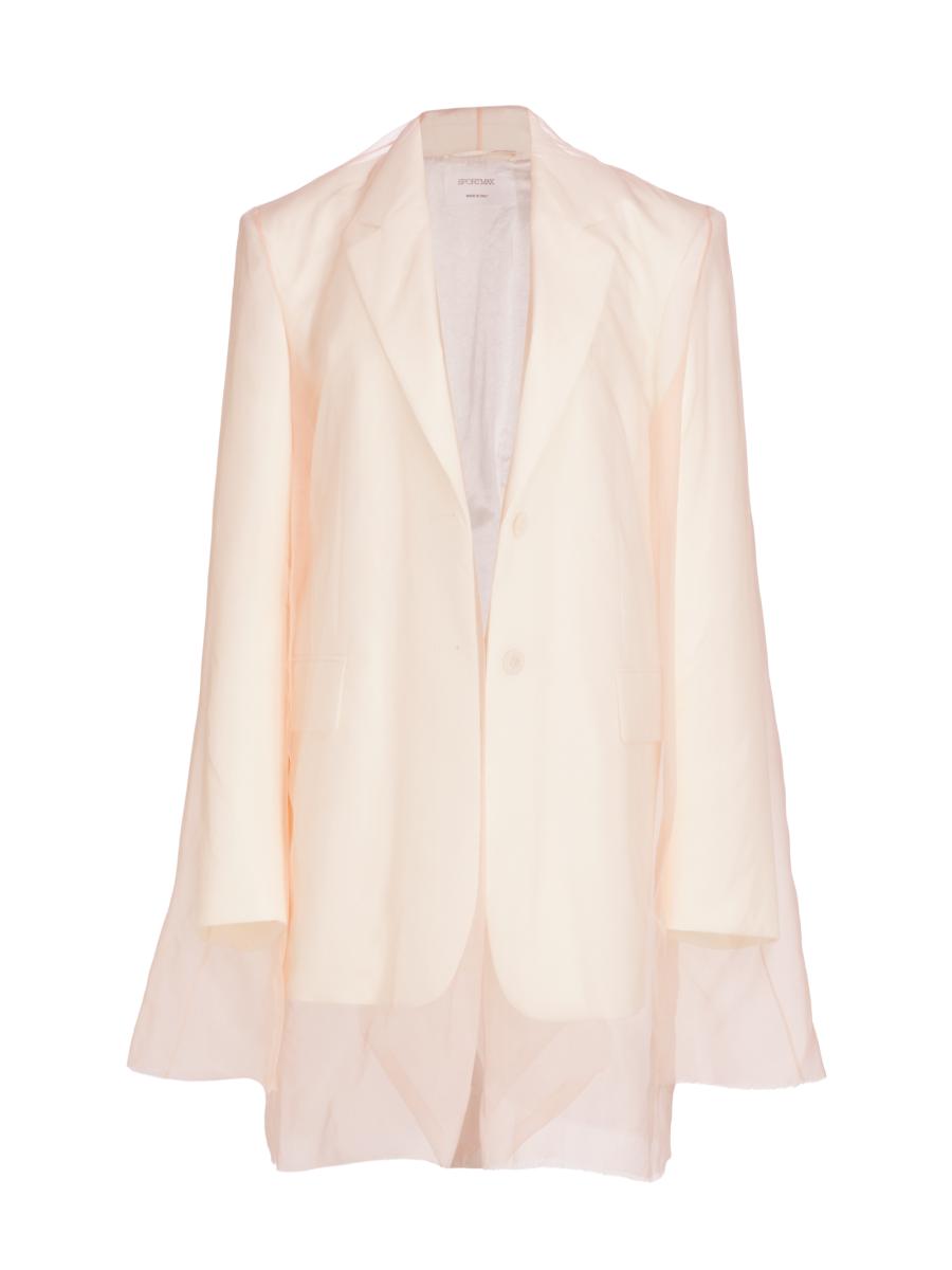 ジャケット SPORTMAX White silk Acacia1234 blazer (2412041053600 001) Sportmax Acacia Silk-Overlay Blazer | Saks Fifth Avenue