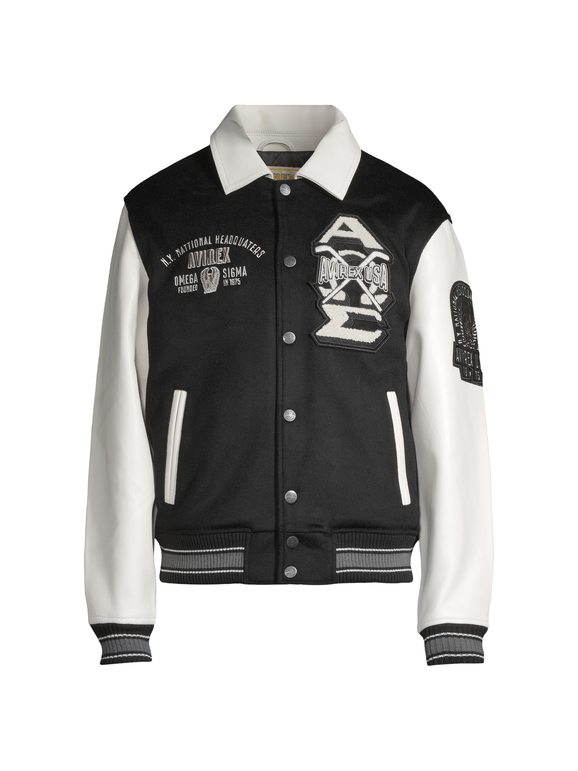 Avirex Omega Wool & Leather Varsity Bomber Jacket | Saks Fifth Avenue