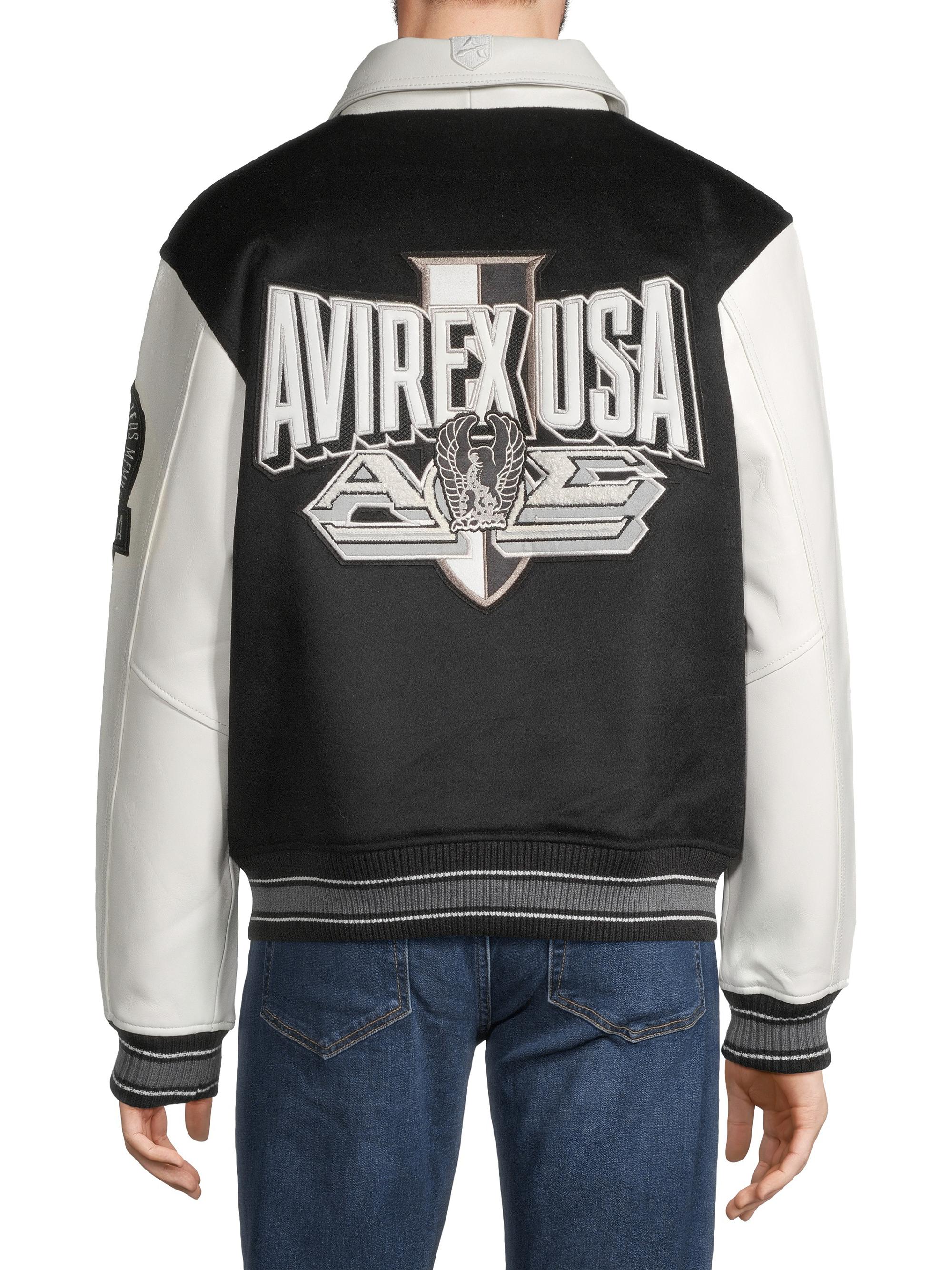 Avirex Omega Wool & Leather Varsity Bomber Jacket | Saks Fifth Avenue