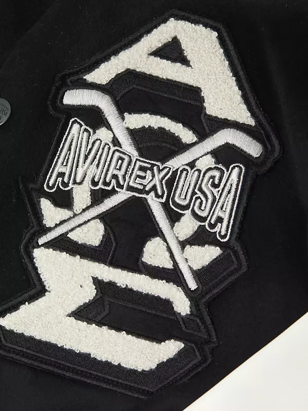 Shop Avirex Omega Wool & Leather Varsity Bomber Jacket | Saks