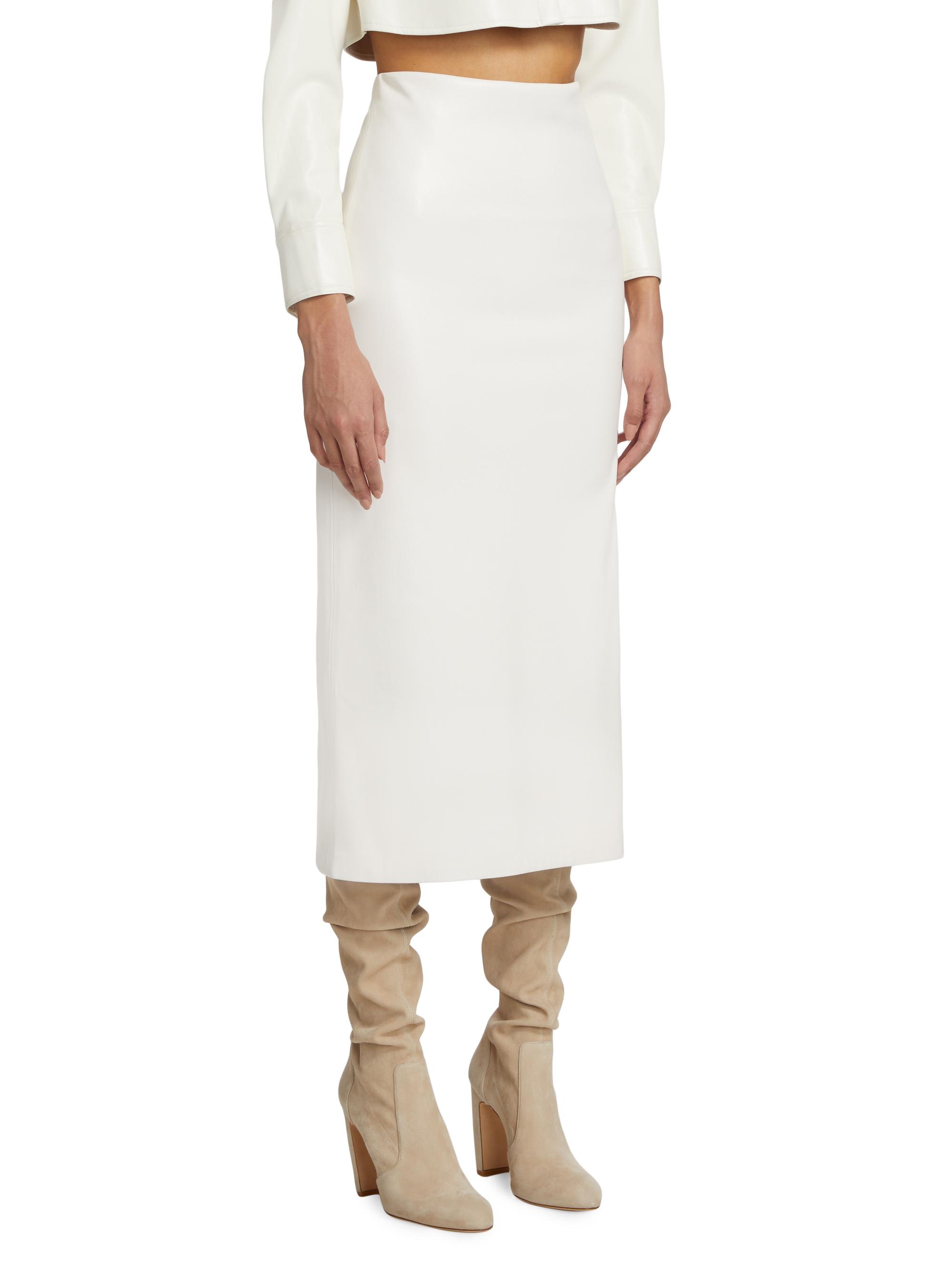 ALICE + OLIVIA Maeve Vegan Leather Slip Skirt | Saks Fifth Avenue