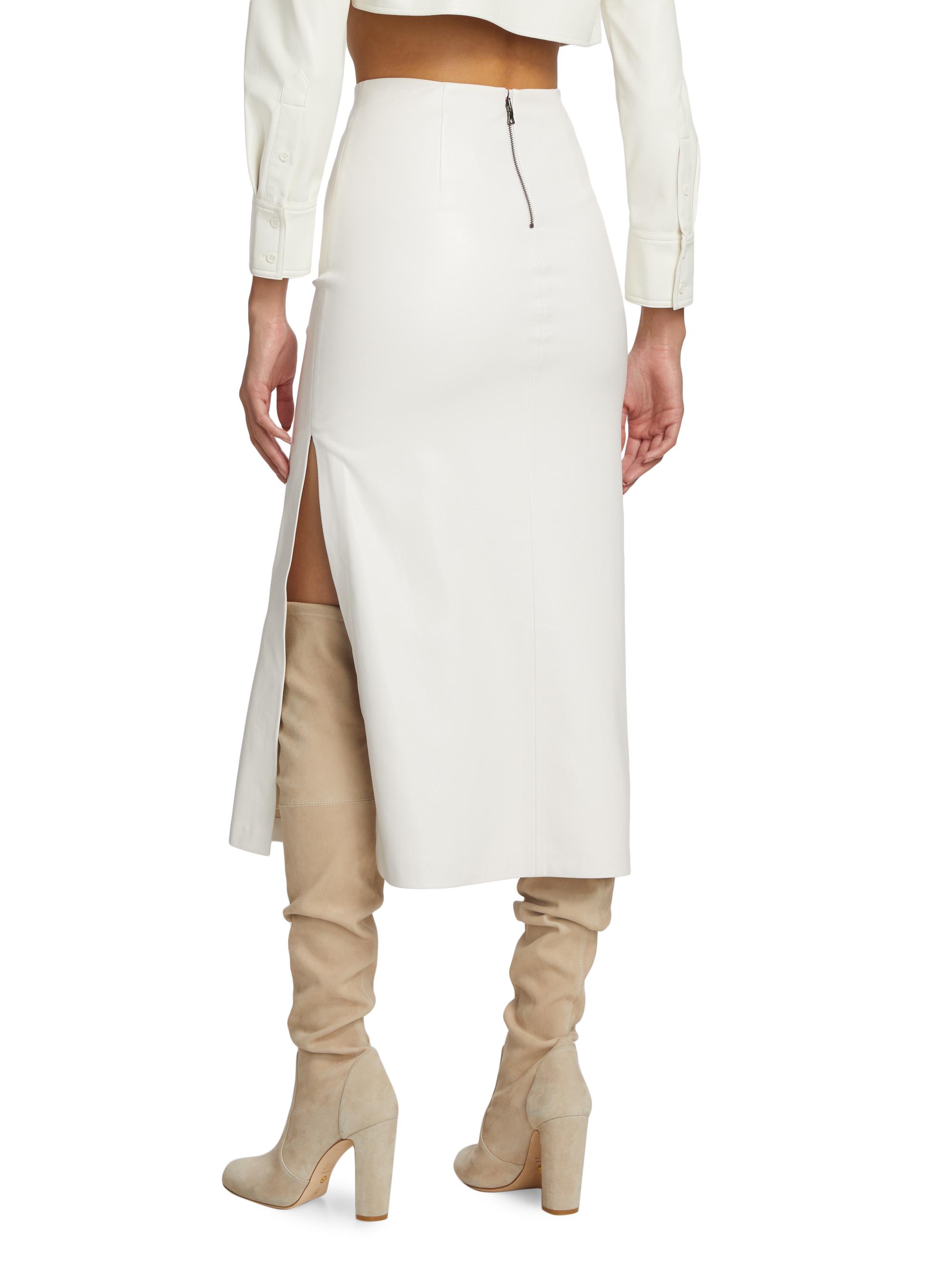 ALICE + OLIVIA Maeve Vegan Leather Slip Skirt | Saks Fifth Avenue