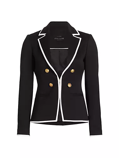 Mya Tipped Double-Breasted Blazer