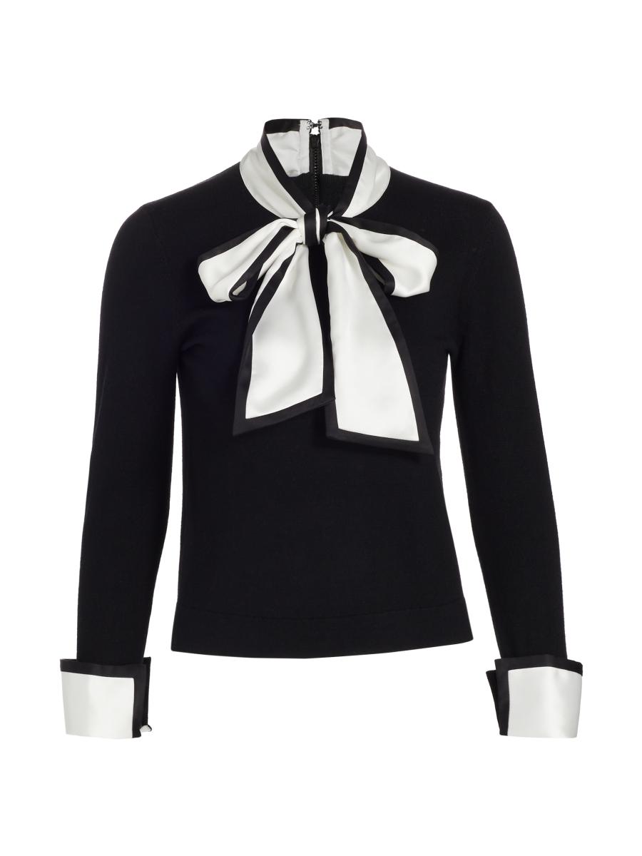 【Alice+Olivia】MITSUKO スカーフ付き オフショルダーブラウス Mitsuko Blouse In Royal | Alice + Olivia