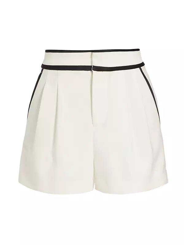 Shop Alice + Olivia Esta Pleated Tipped Shorts | Saks Fifth Avenue
