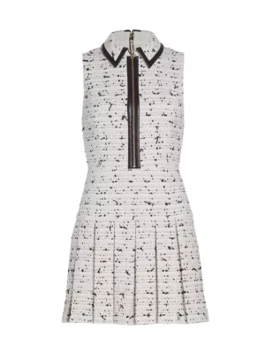 Shop Alice + Olivia Ellis Tweed Pleated Minidress | Saks Fifth Avenue