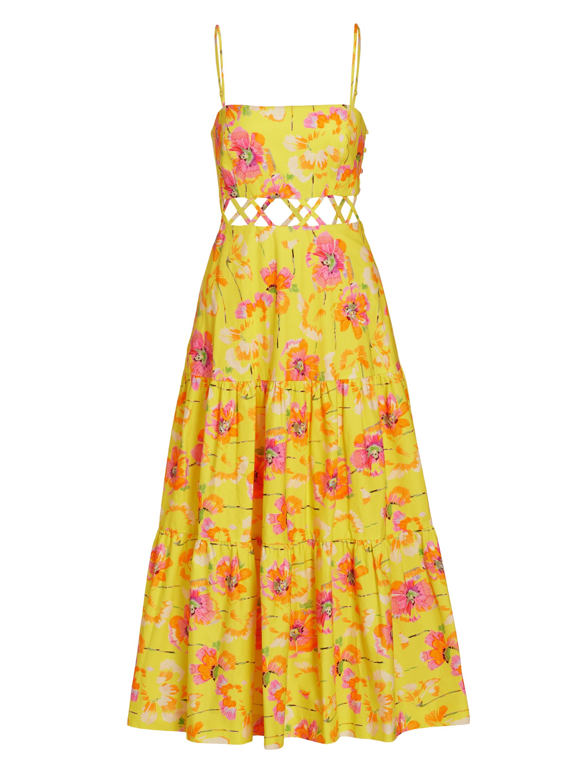 Amur Women's Aire Floral Tiered Midi-Dress - Sunshine Firework