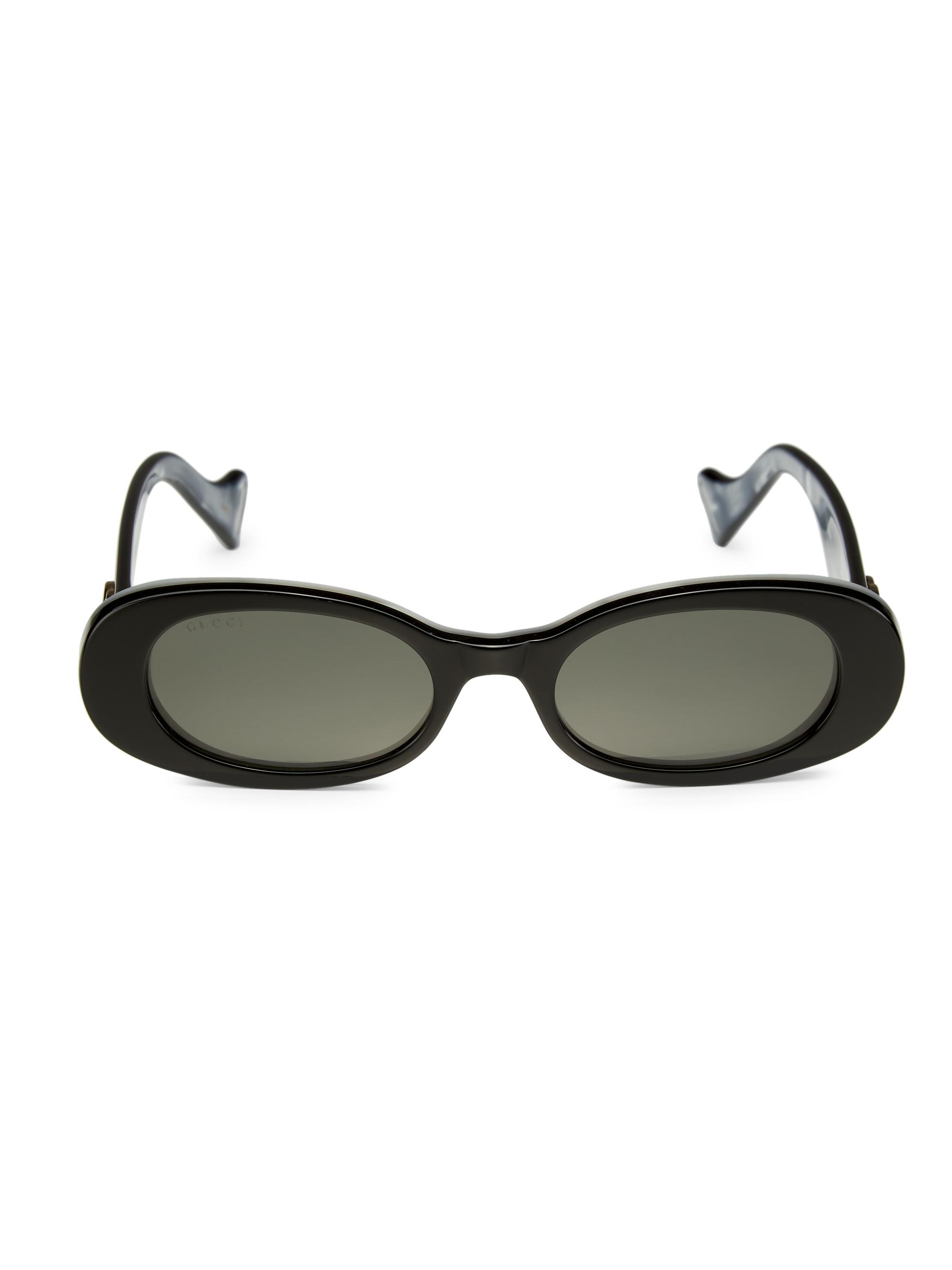 Gucci Women's Fluo 52MM Rectangular Sunglasses - Black Dark Grey