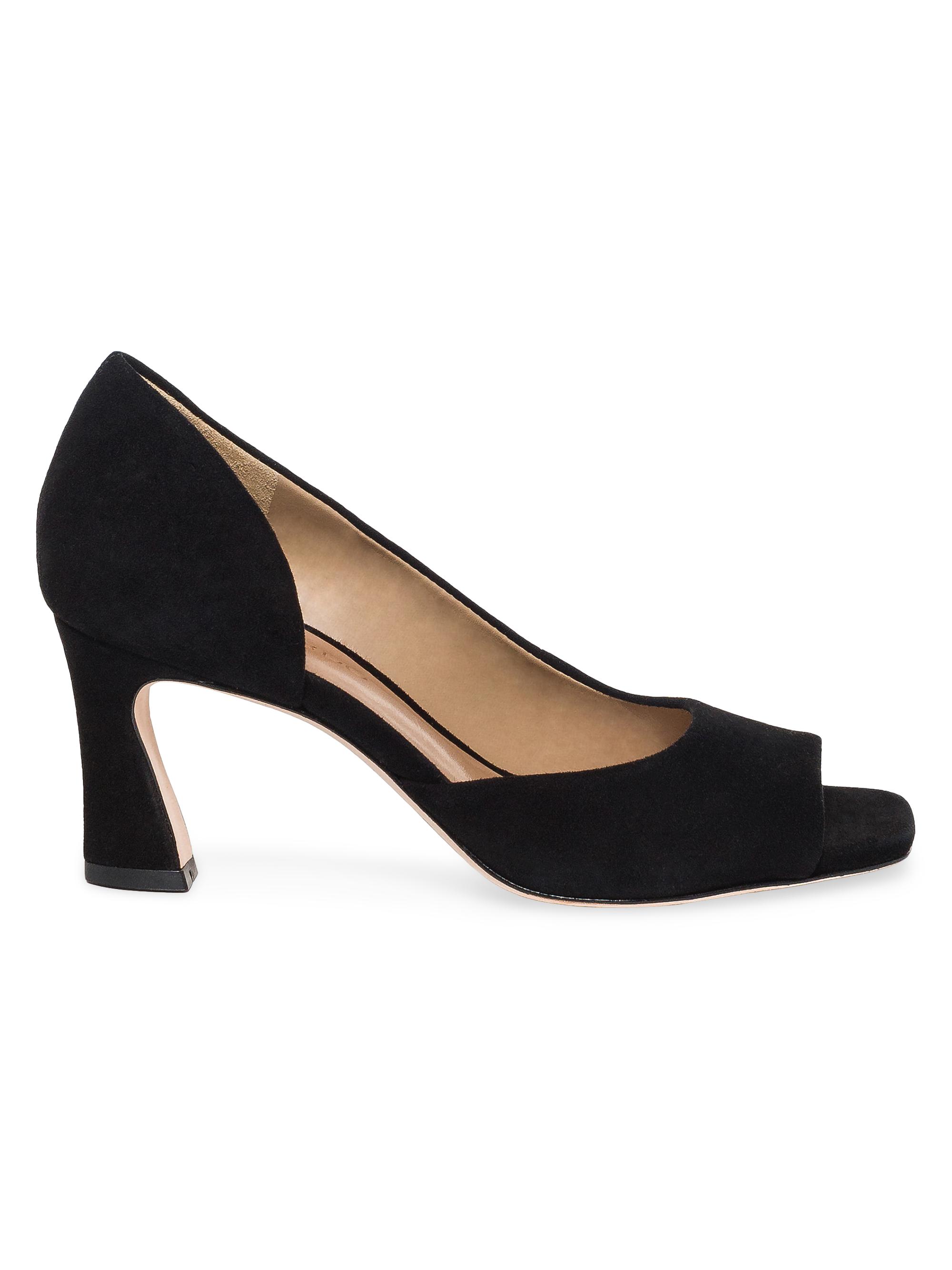Bernardo Women's Nieve Suede Peep Toe Pumps - Black