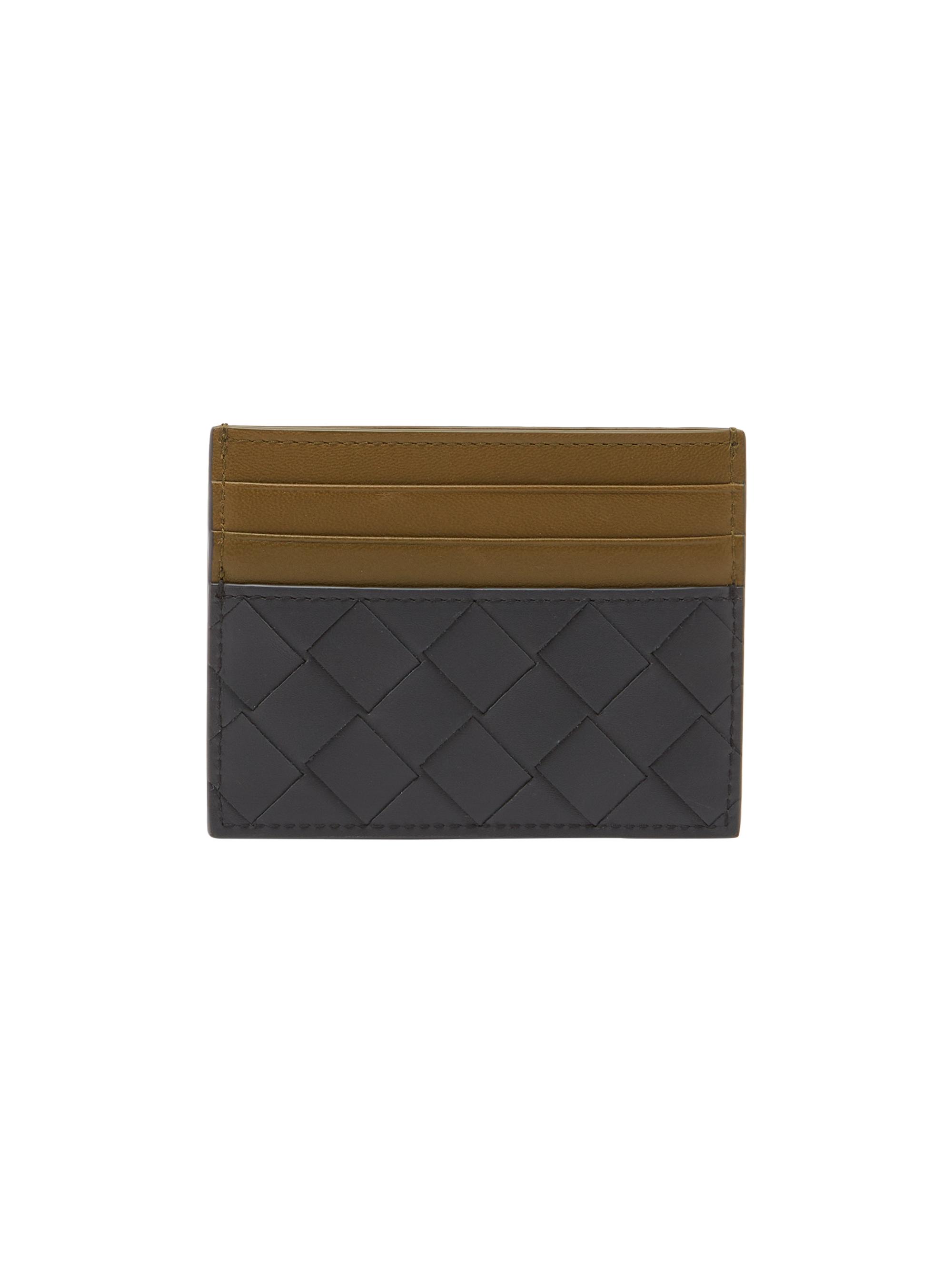 Bottega Veneta Men's Intrecciato Leather Card Case - Shadow Olive Oil