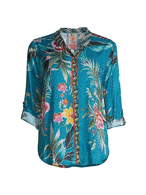 Johnny Was - Lagoon Belinda Floral Button-Front Shirt