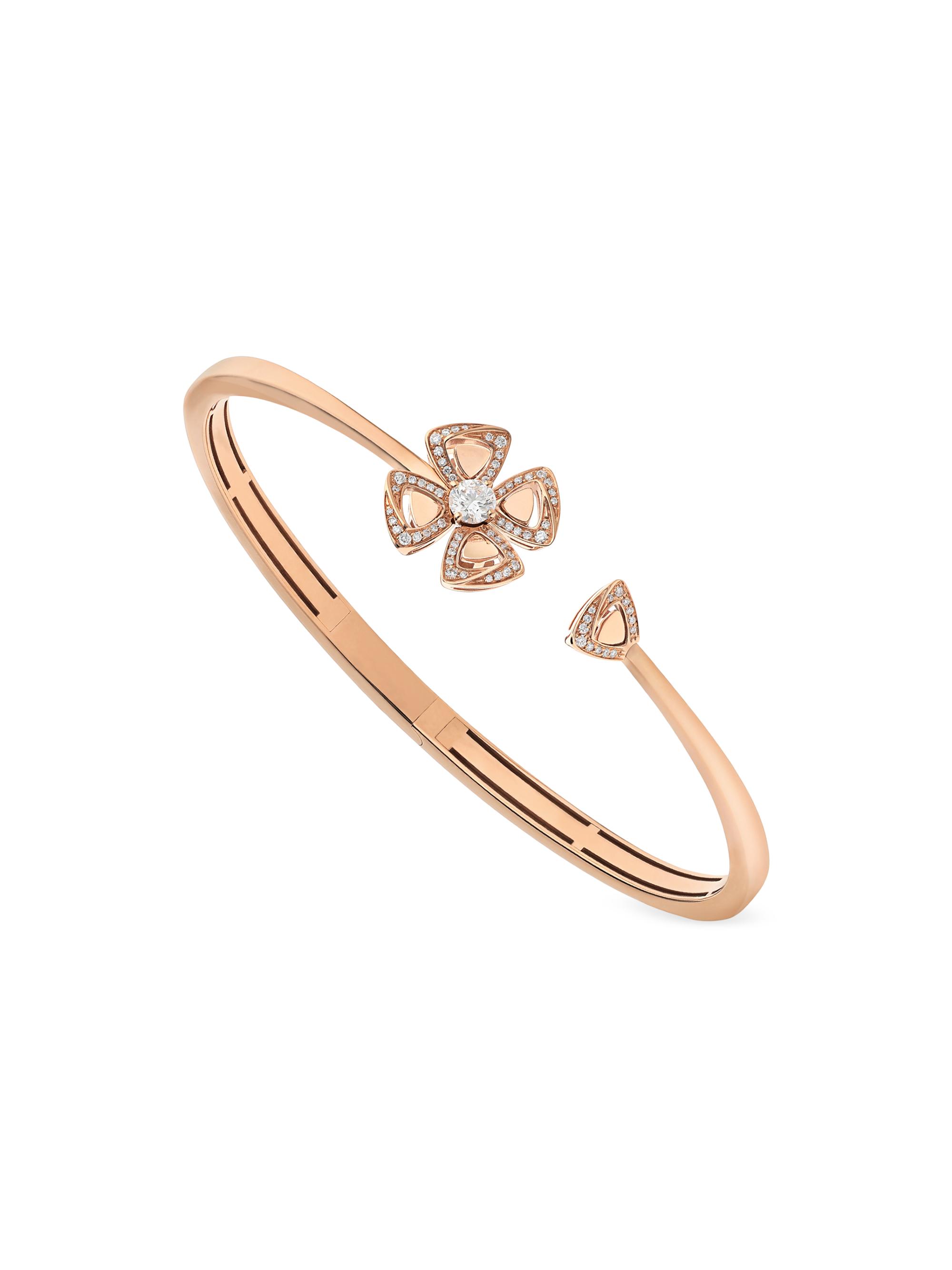 BVLGARI Women's Fiorever  18K Pink Gold & 0.37 TCW Diamond Bracelet - Rose Gold