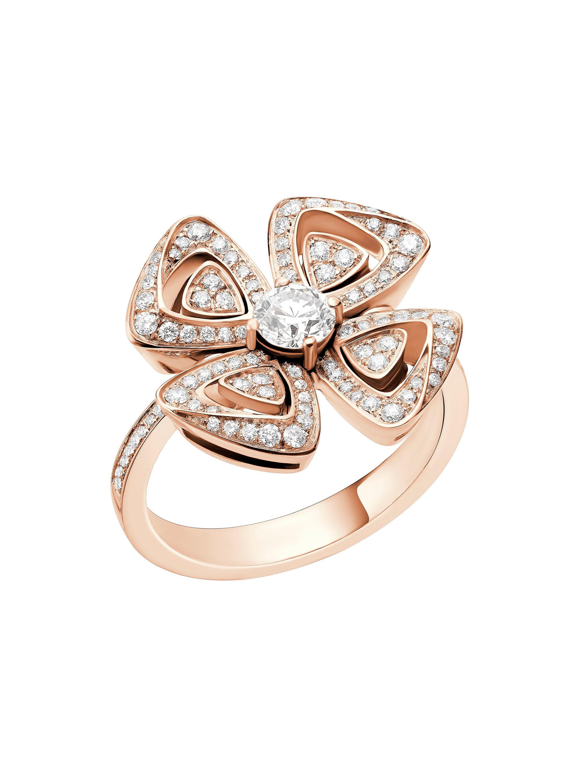 BVLGARI Women's Fiorever 18K Pink Gold & 0.67 TCW Diamond Ring - Rose Gold