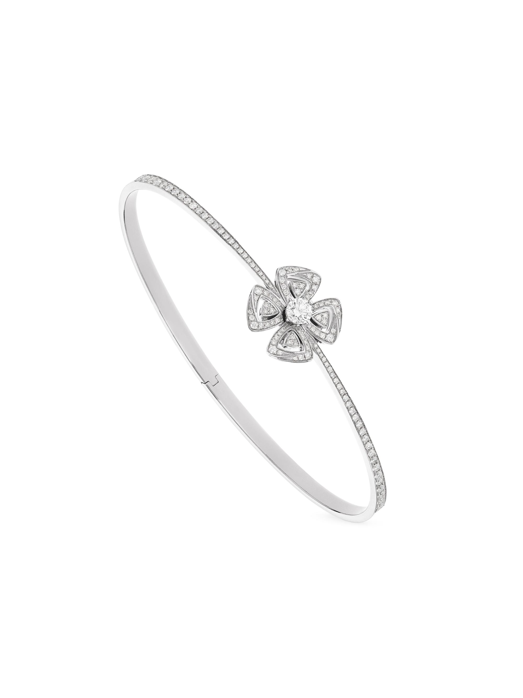 BVLGARI Women's Fiorever  18K White Gold & 0.93 TCW Diamond Bracelet - White Gold