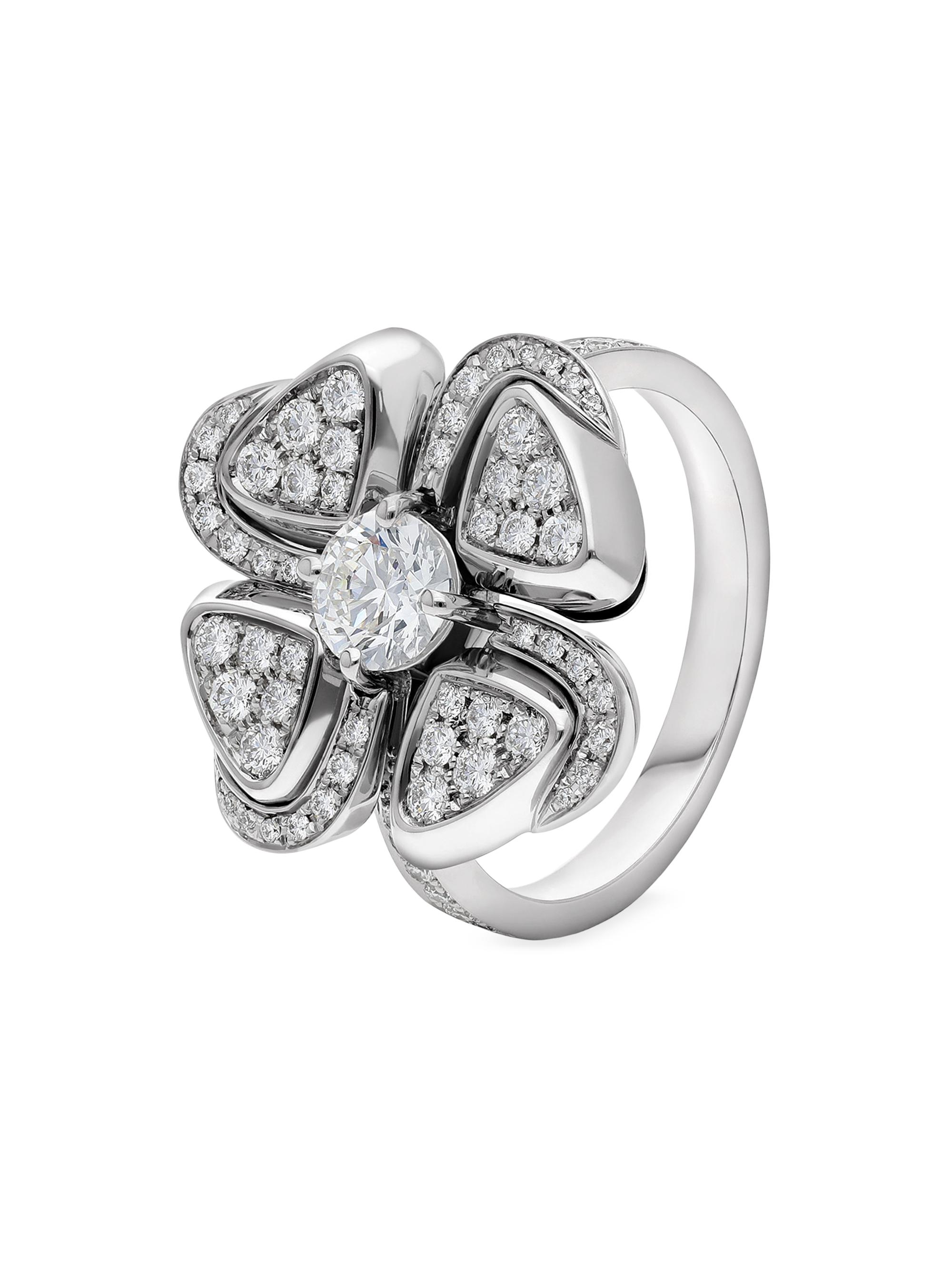 BVLGARI Women's Fiorever 18K White Gold & 1.01 TCW Diamond Ring - White Gold
