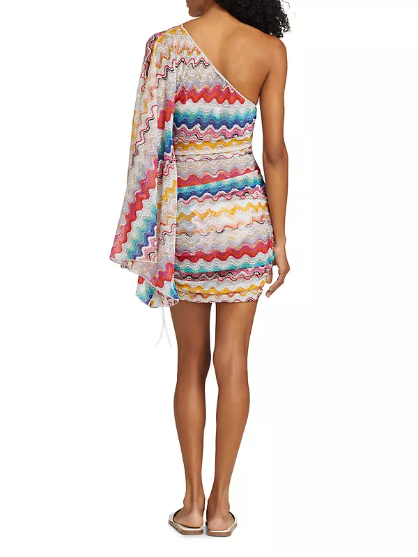 Shop Missoni Zigzag Knit One-Shoulder Cover-Up Dress | Saks Fifth 