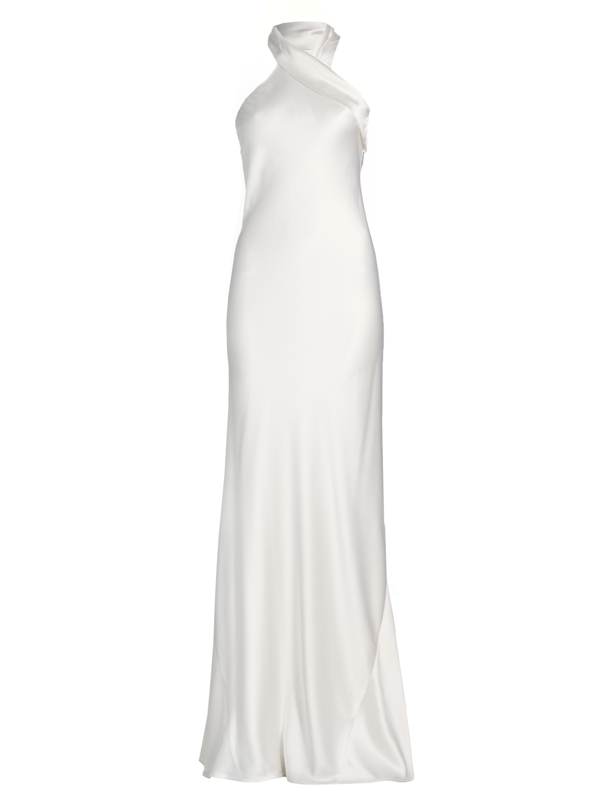Galvan London Women's Pandora Satin Halterneck Gown - Off White