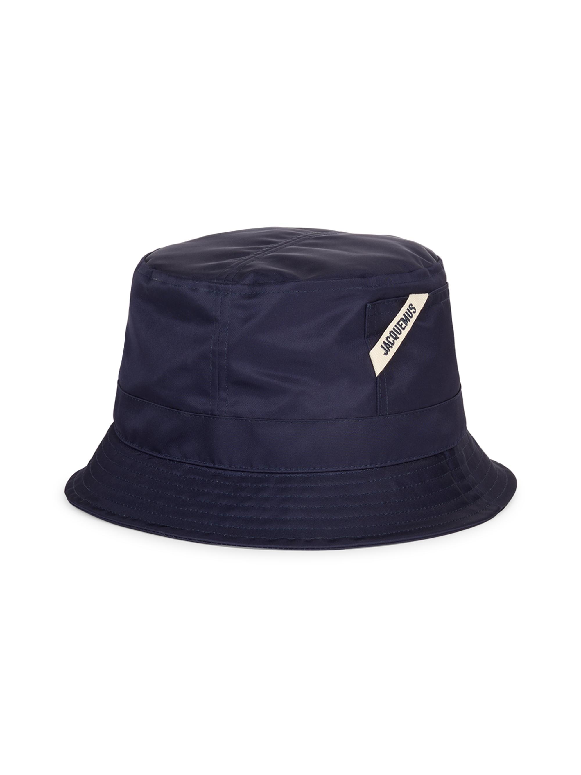 Jacquemus Men's Le Bob Logo Bucket Hat - Navy