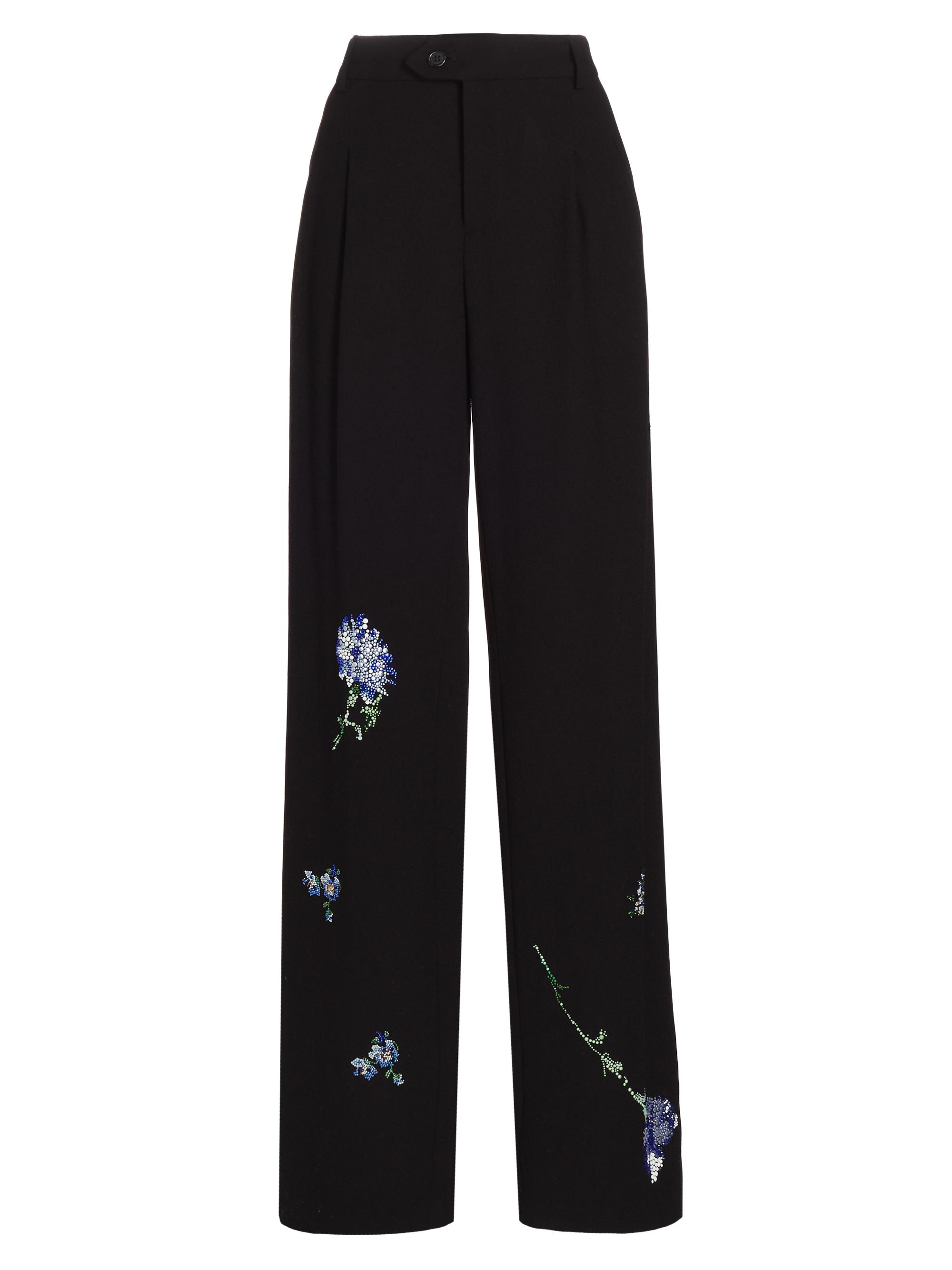 Libertine Women's Cecil Beaton Blue Carnation Embellished Trousers - Black