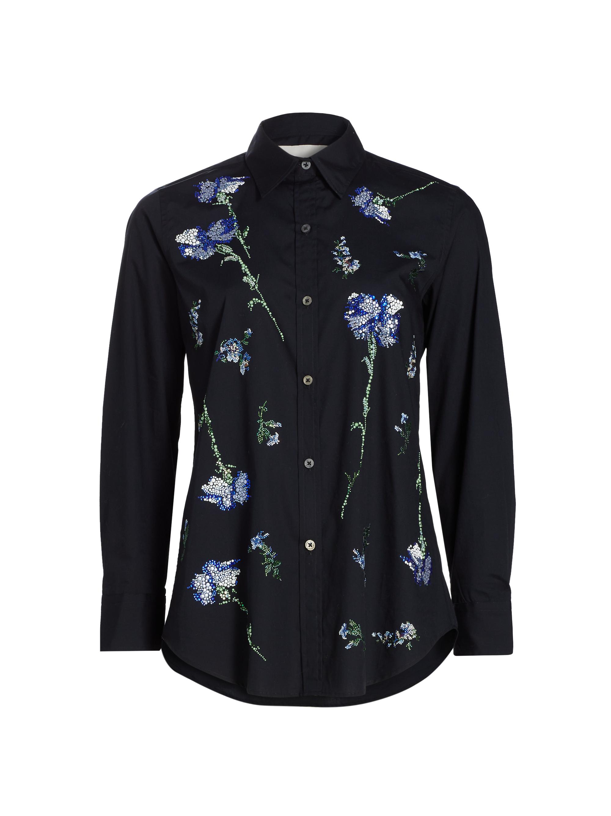 Libertine Women's Cecil Beaton Carnation Embellished Shirt - Black