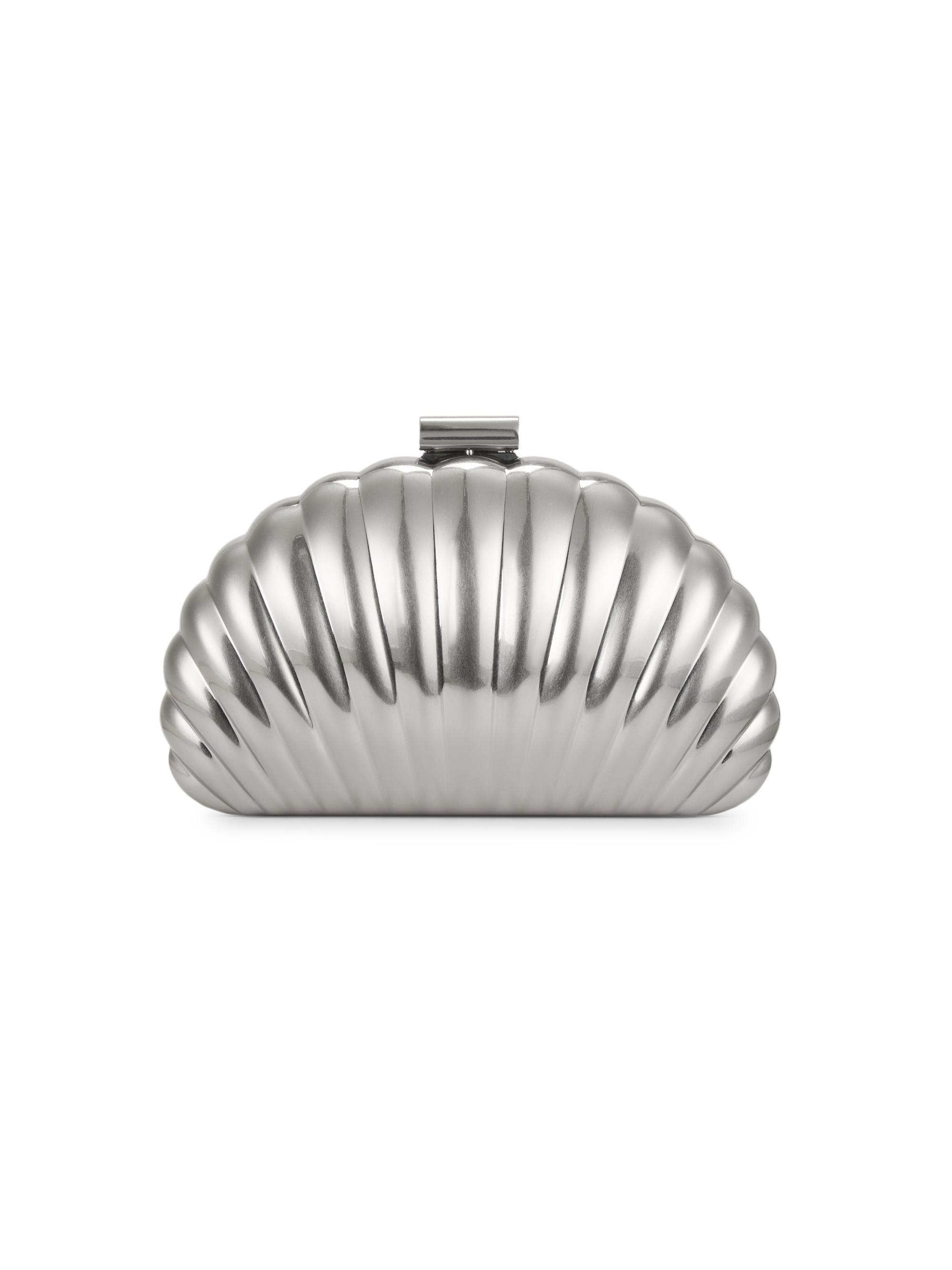 SIMKHAI Women's Monet Metallic Shell Clutch - Silver